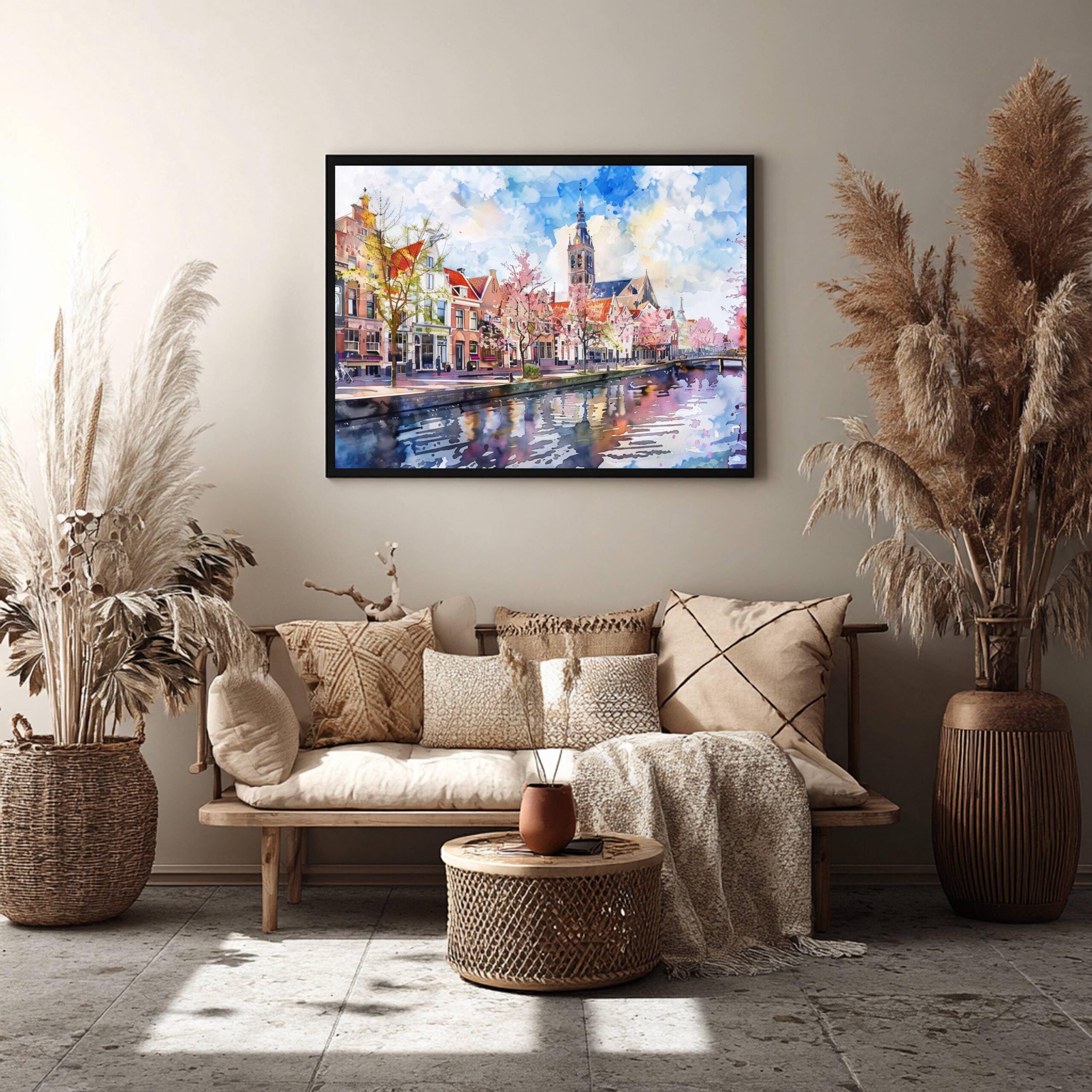 Delft The Netherlands (Holland) Europe Watercolor Print: Travel Art Poster - Image 6