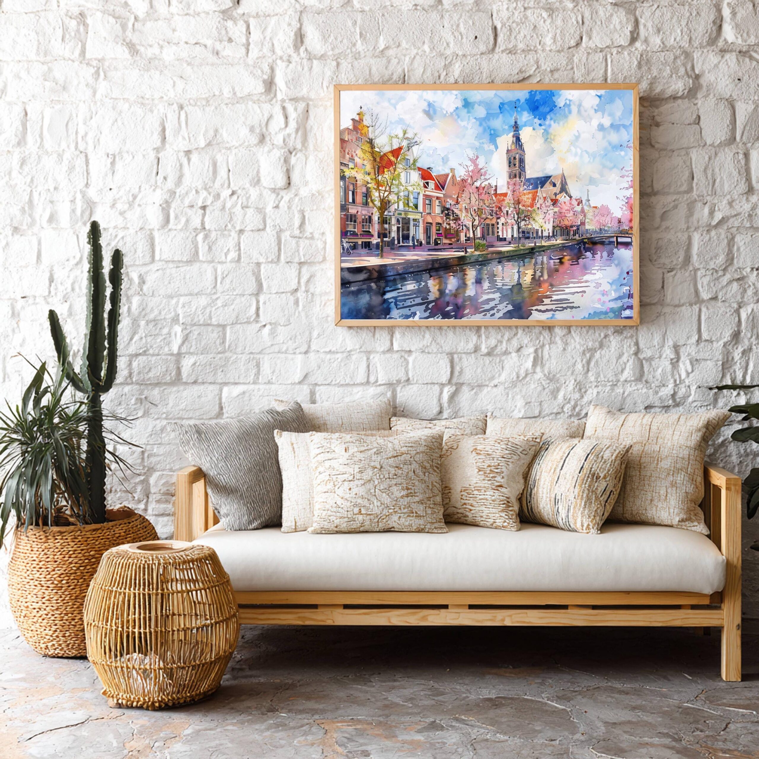 Delft The Netherlands (Holland) Europe Watercolor Print: Travel Art Poster - Image 7