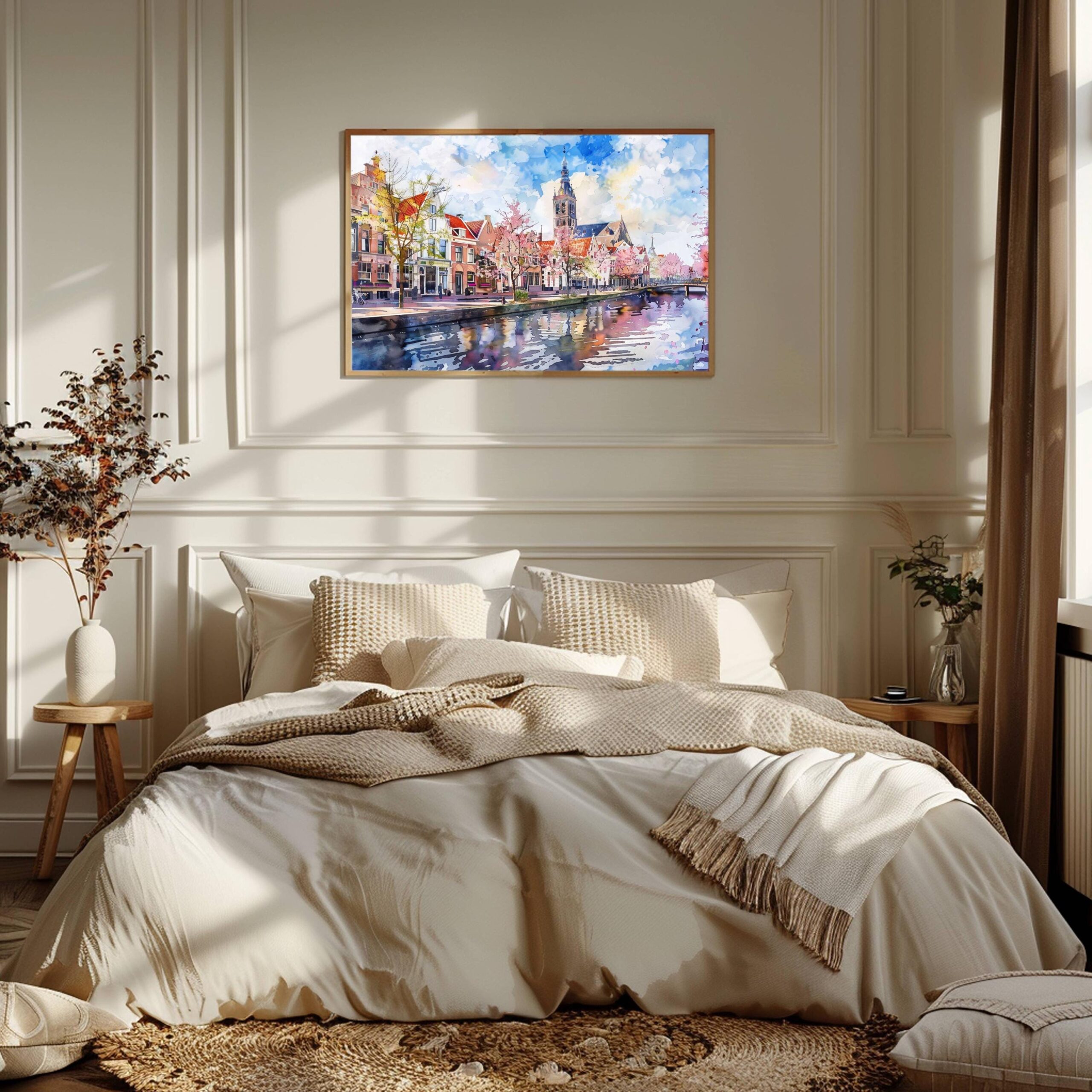 Delft The Netherlands (Holland) Europe Watercolor Print: Travel Art Poster - Image 4