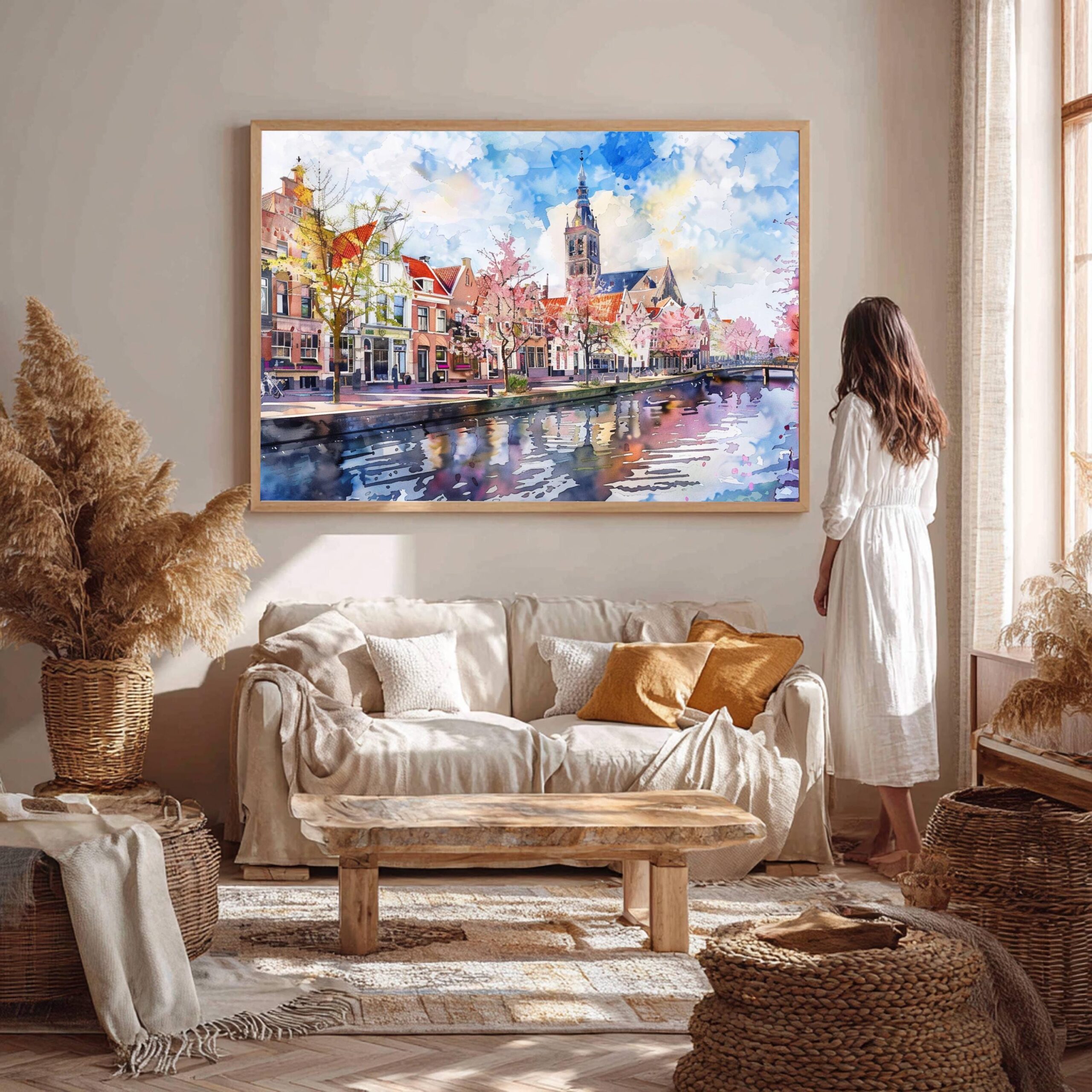 Delft The Netherlands (Holland) Europe Watercolor Print: Travel Art Poster - Image 5