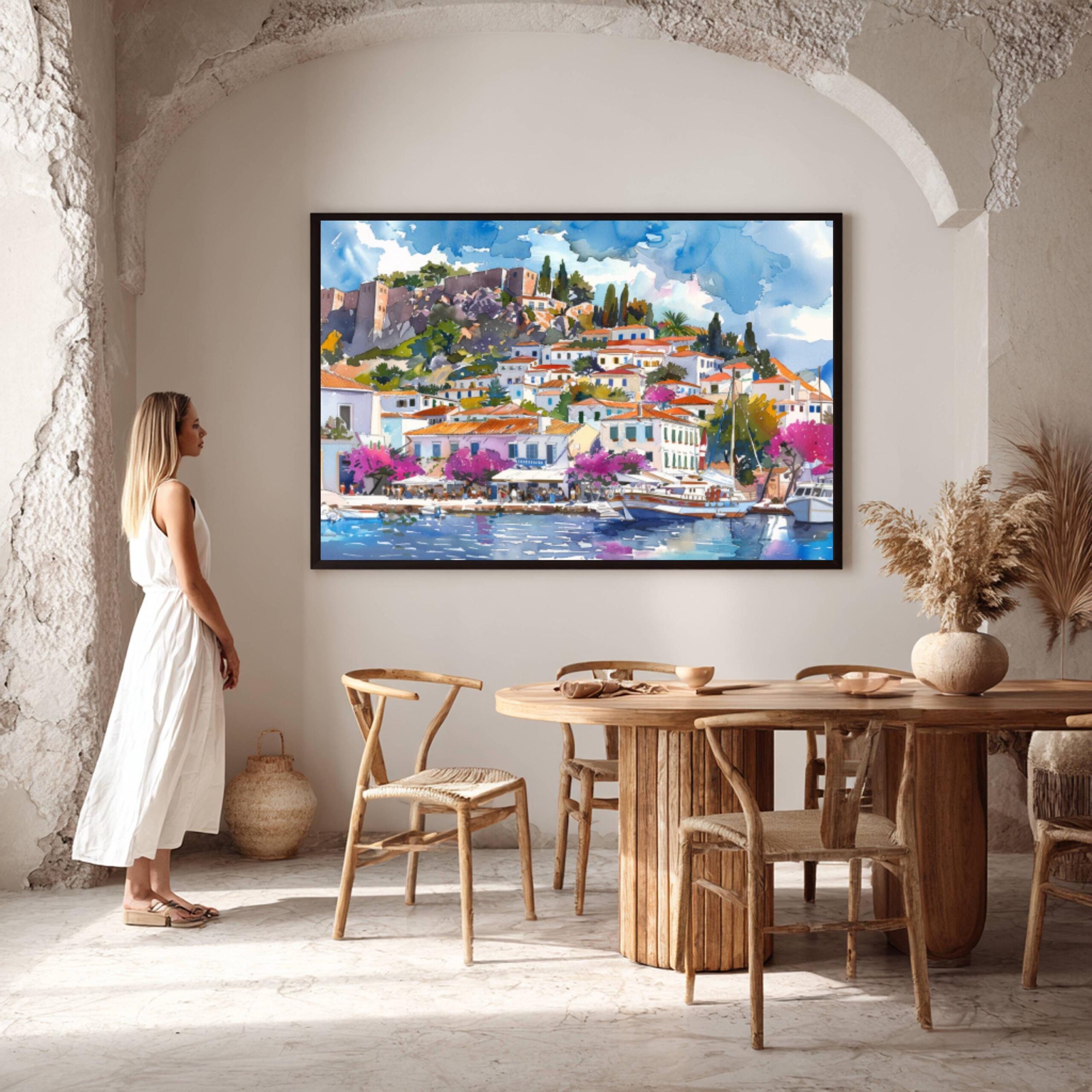 Hydra Greece Watercolor Print: Greek Travel Art Poster - Image 6