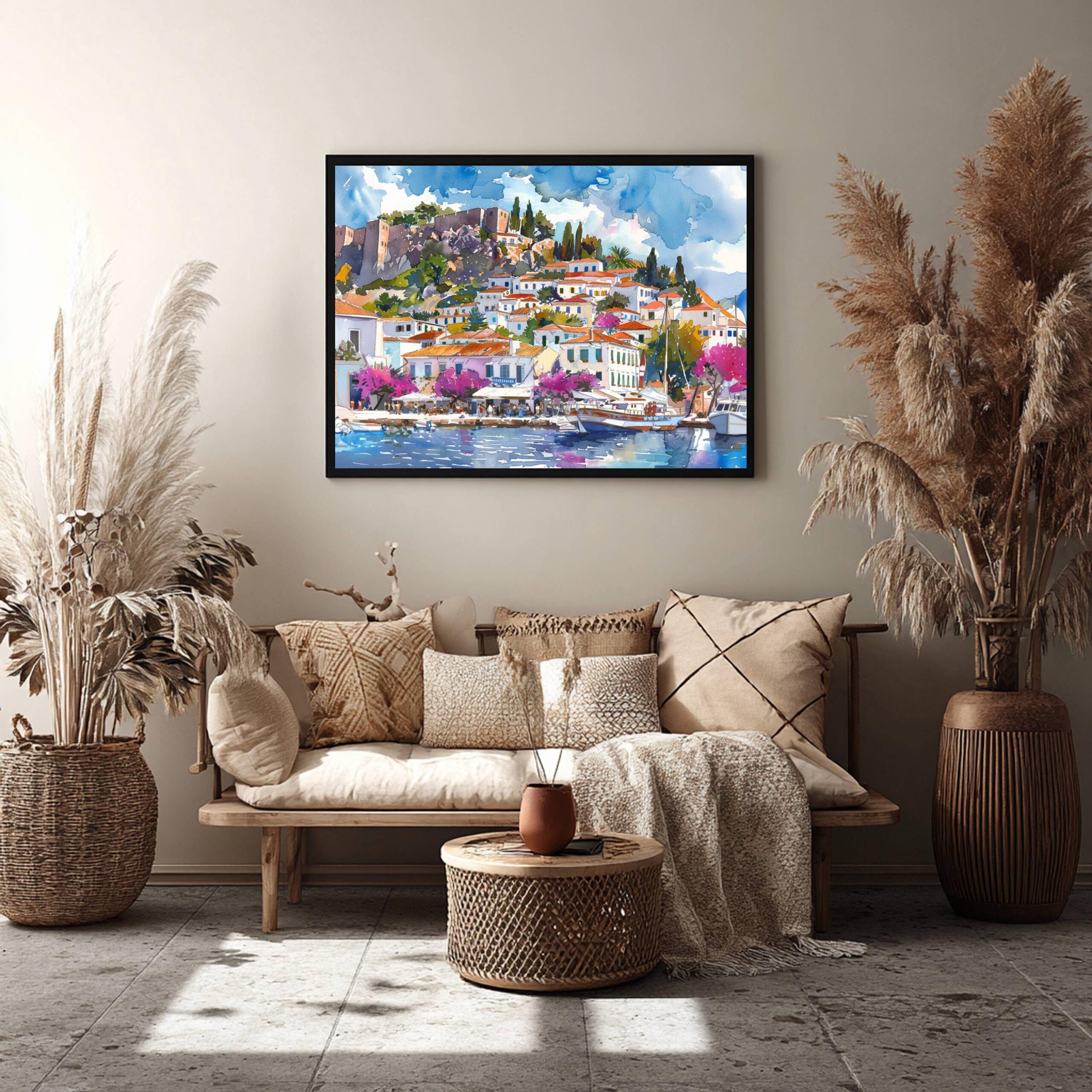 Hydra Greece Watercolor Print: Greek Travel Art Poster - Image 8
