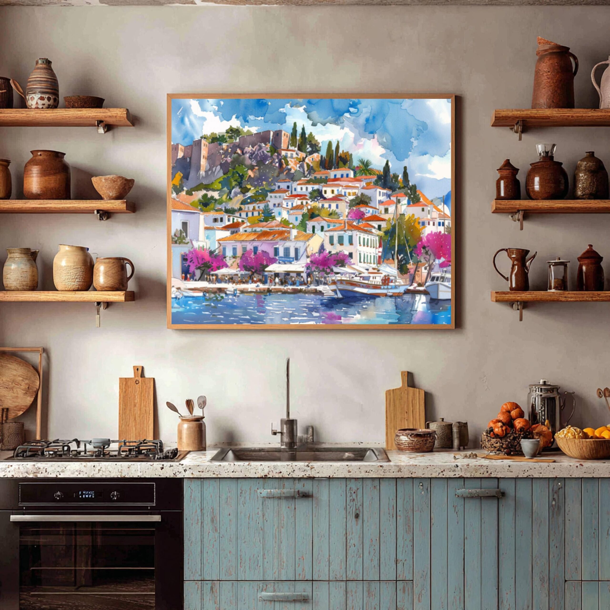 Hydra Greece Watercolor Print: Greek Travel Art Poster - Image 9