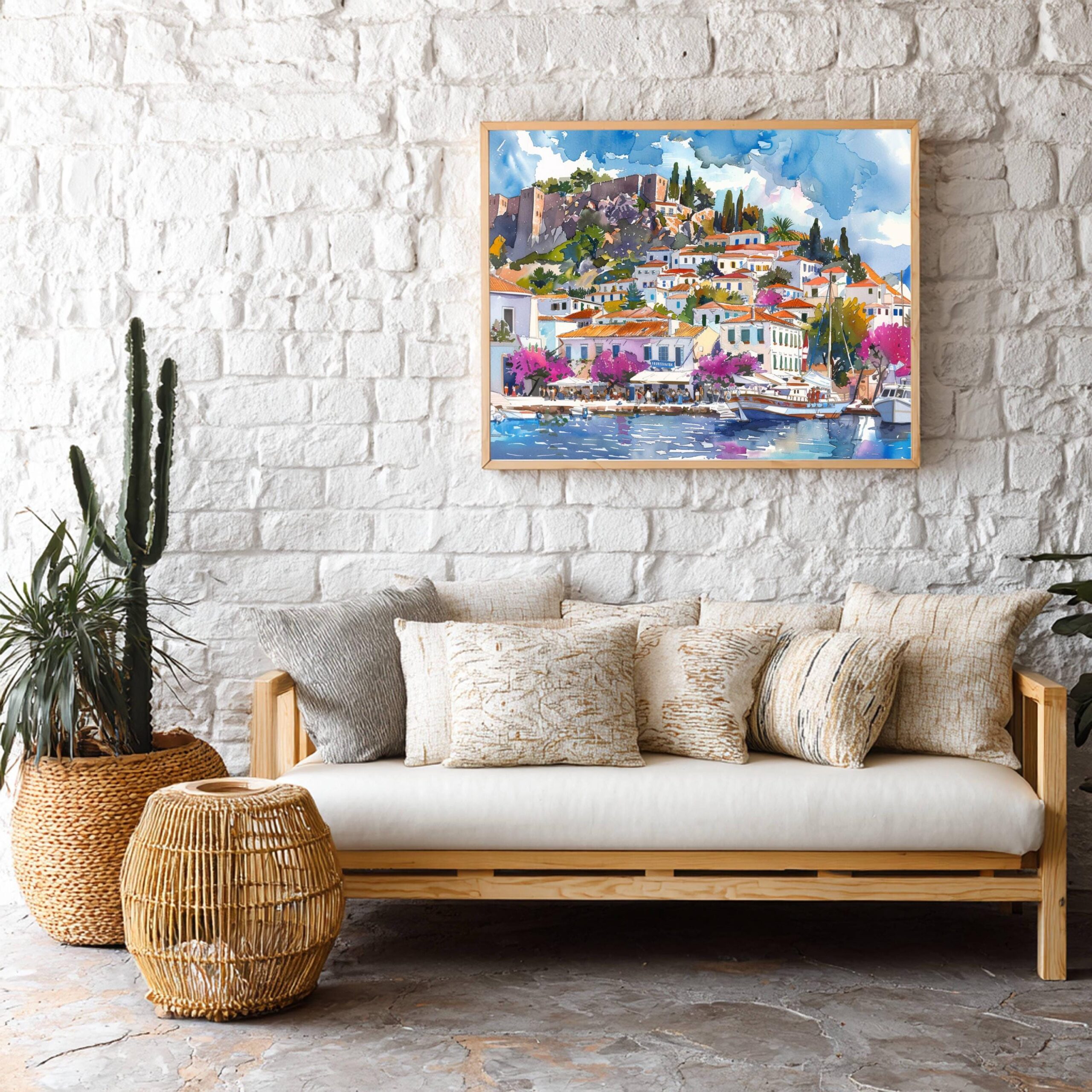 Hydra Greece Watercolor Print: Greek Travel Art Poster - Image 7