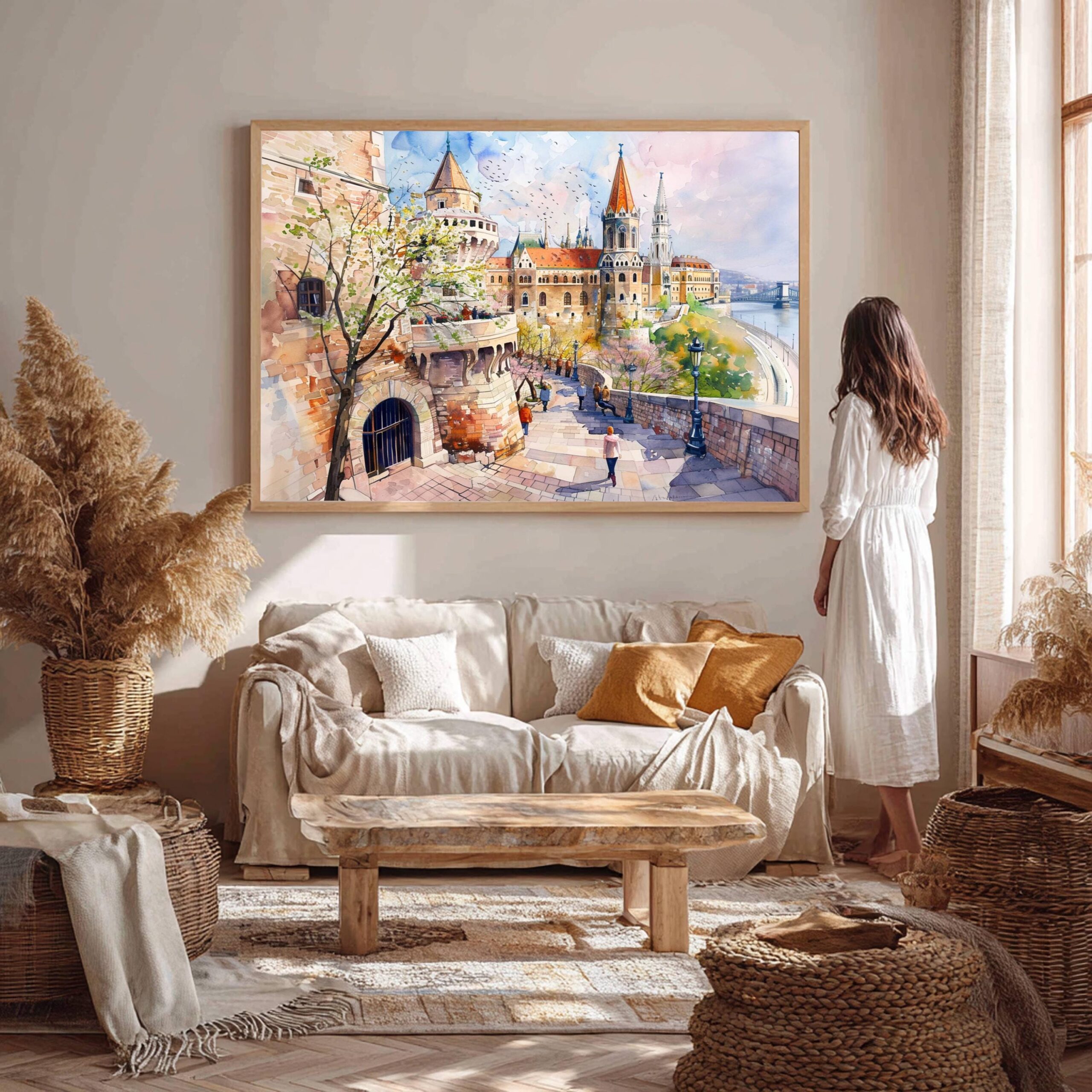 Fisherman's Bastion Budapest Hungary Watercolor Print: Europe Travel Art Poster - Image 6