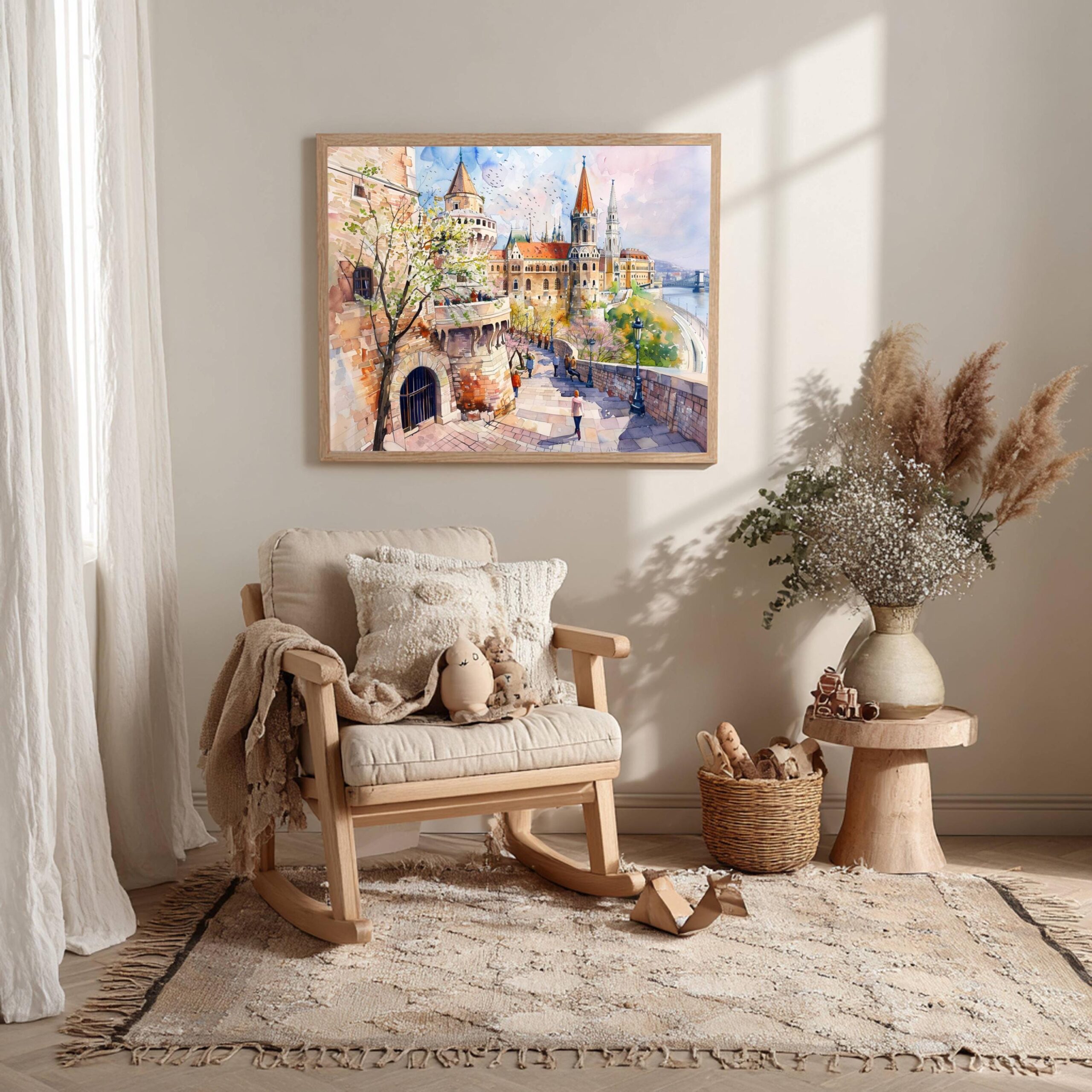 Fisherman's Bastion Budapest Hungary Watercolor Print: Europe Travel Art Poster - Image 10