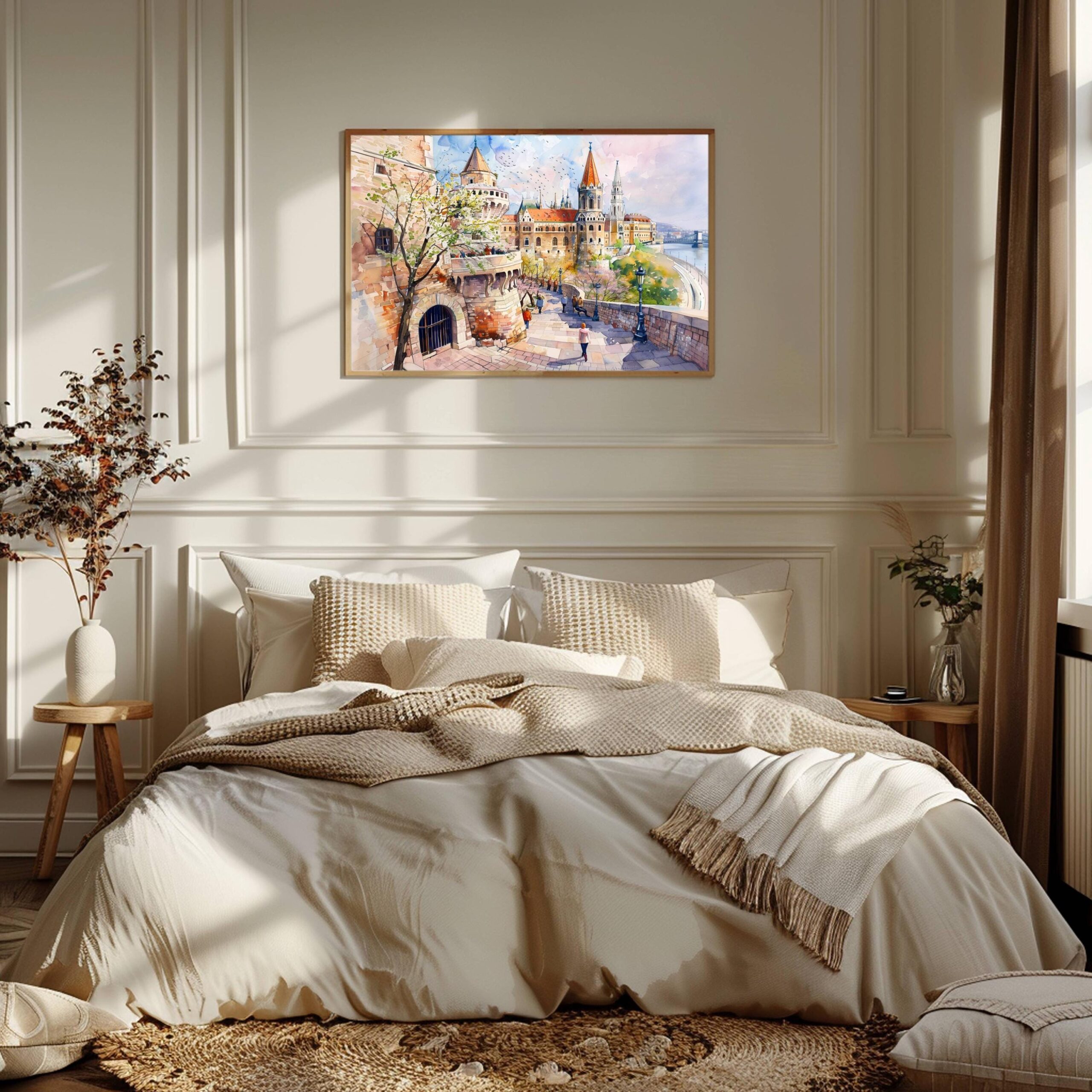 Fisherman's Bastion Budapest Hungary Watercolor Print: Europe Travel Art Poster - Image 3