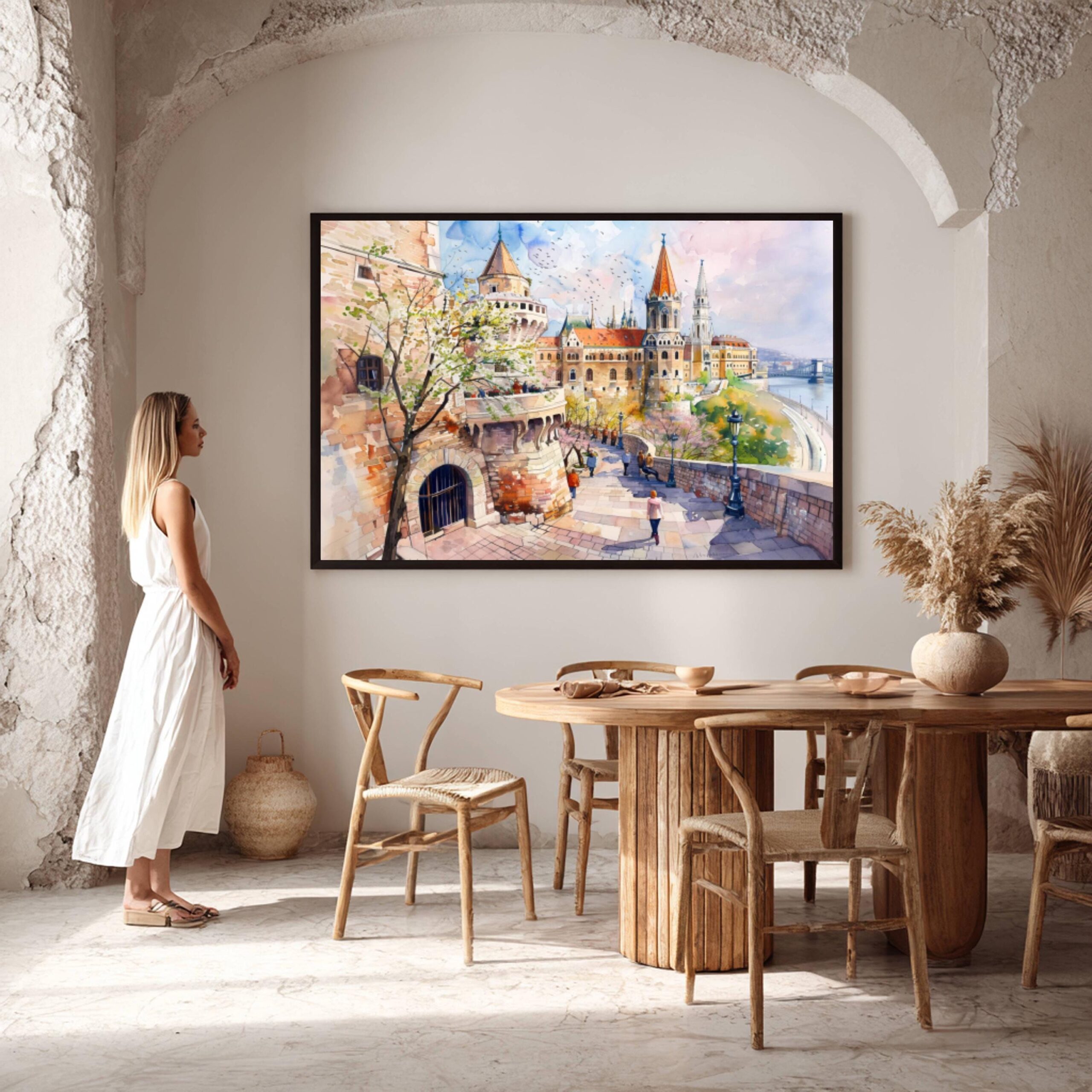 Fisherman's Bastion Budapest Hungary Watercolor Print: Europe Travel Art Poster - Image 5