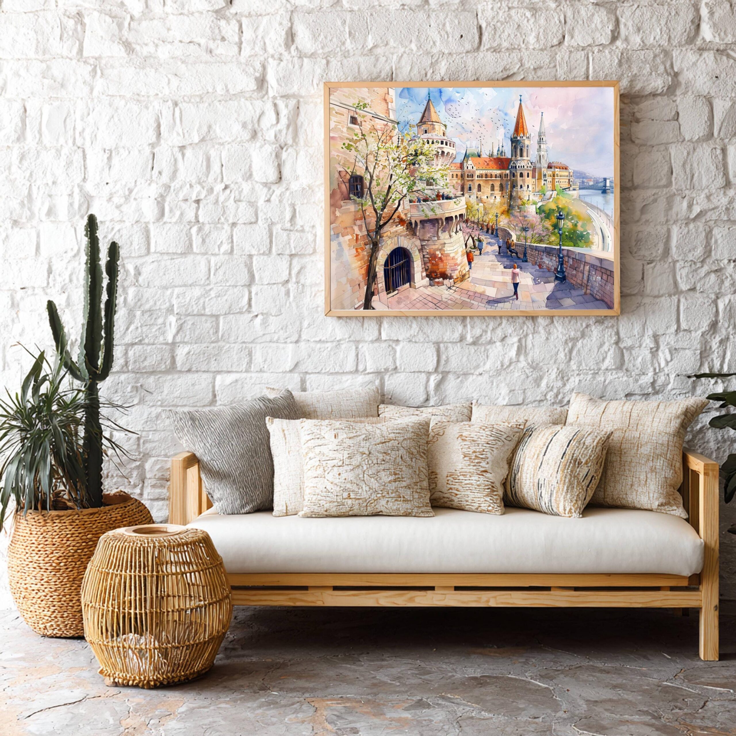 Fisherman's Bastion Budapest Hungary Watercolor Print: Europe Travel Art Poster - Image 9
