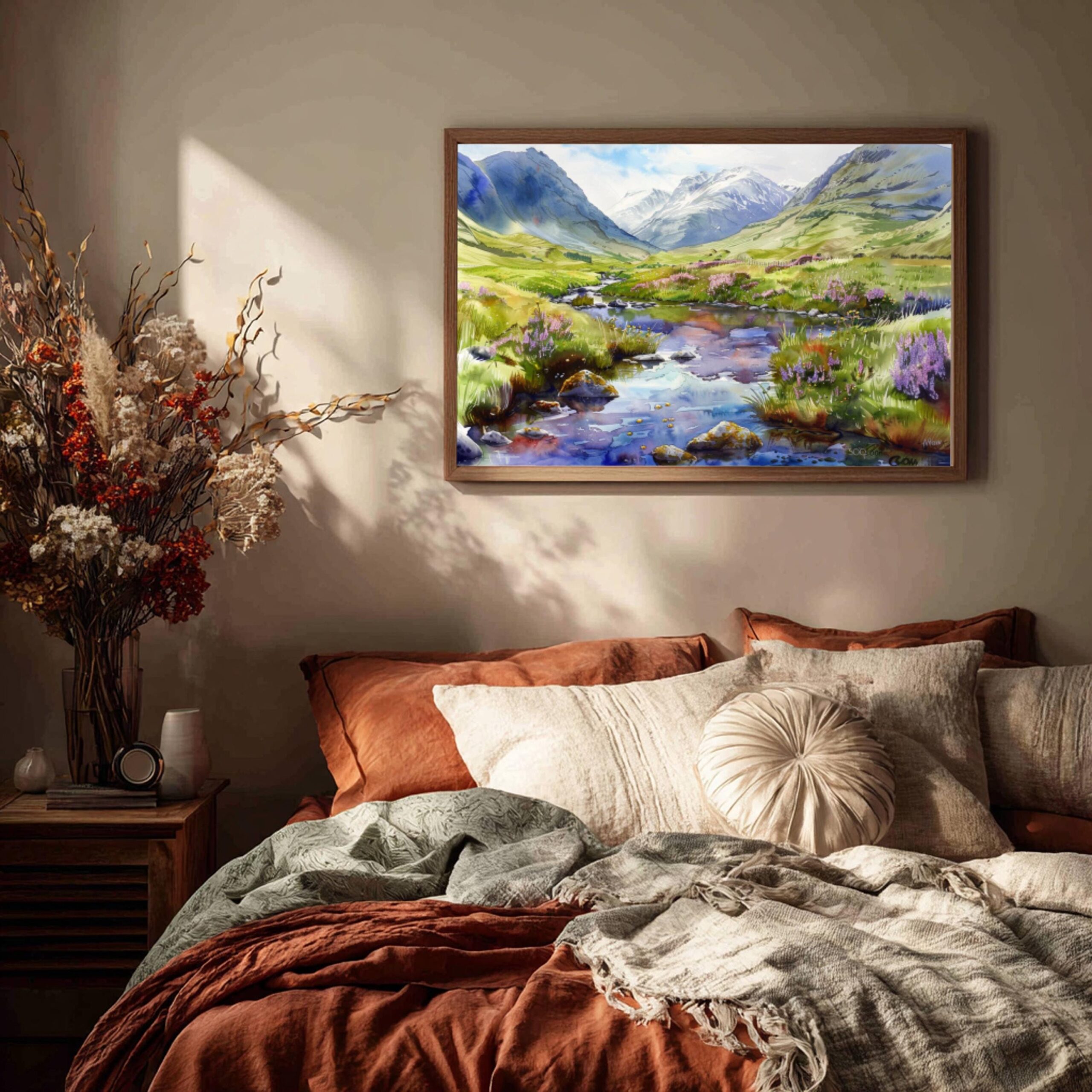 Glen Coe Scotland United Kingdom Watercolor Print: Scotland Travel Art Poster - Image 4