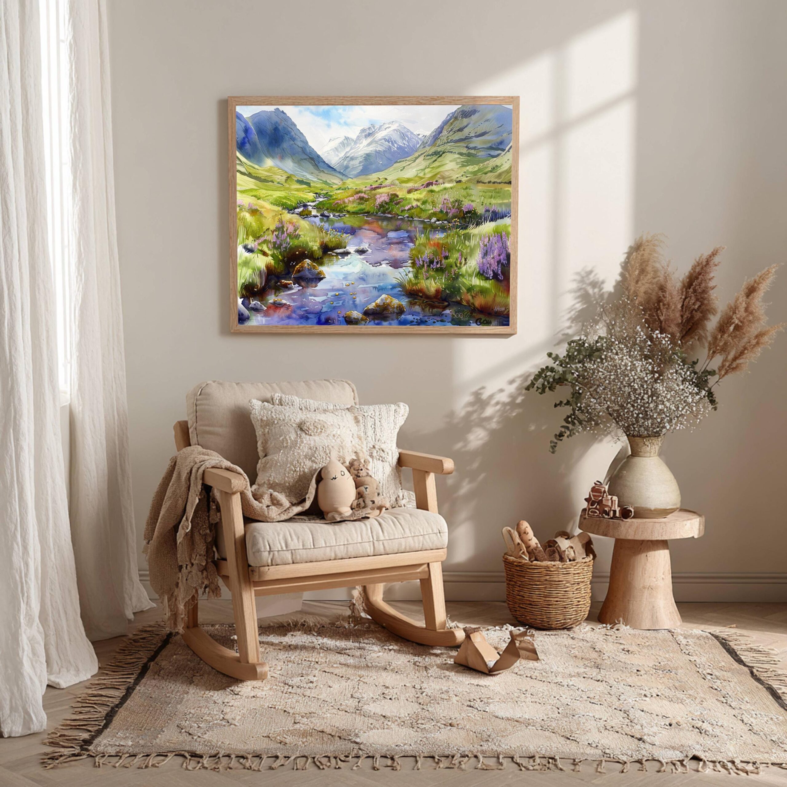 Glen Coe Scotland United Kingdom Watercolor Print: Scotland Travel Art Poster - Image 10