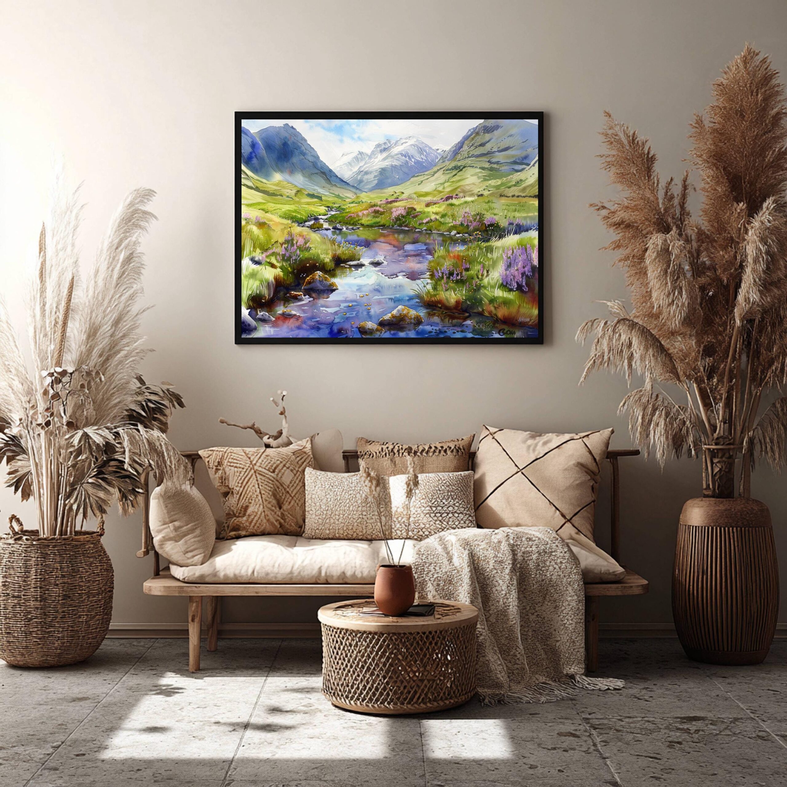 Glen Coe Scotland United Kingdom Watercolor Print: Scotland Travel Art Poster - Image 9