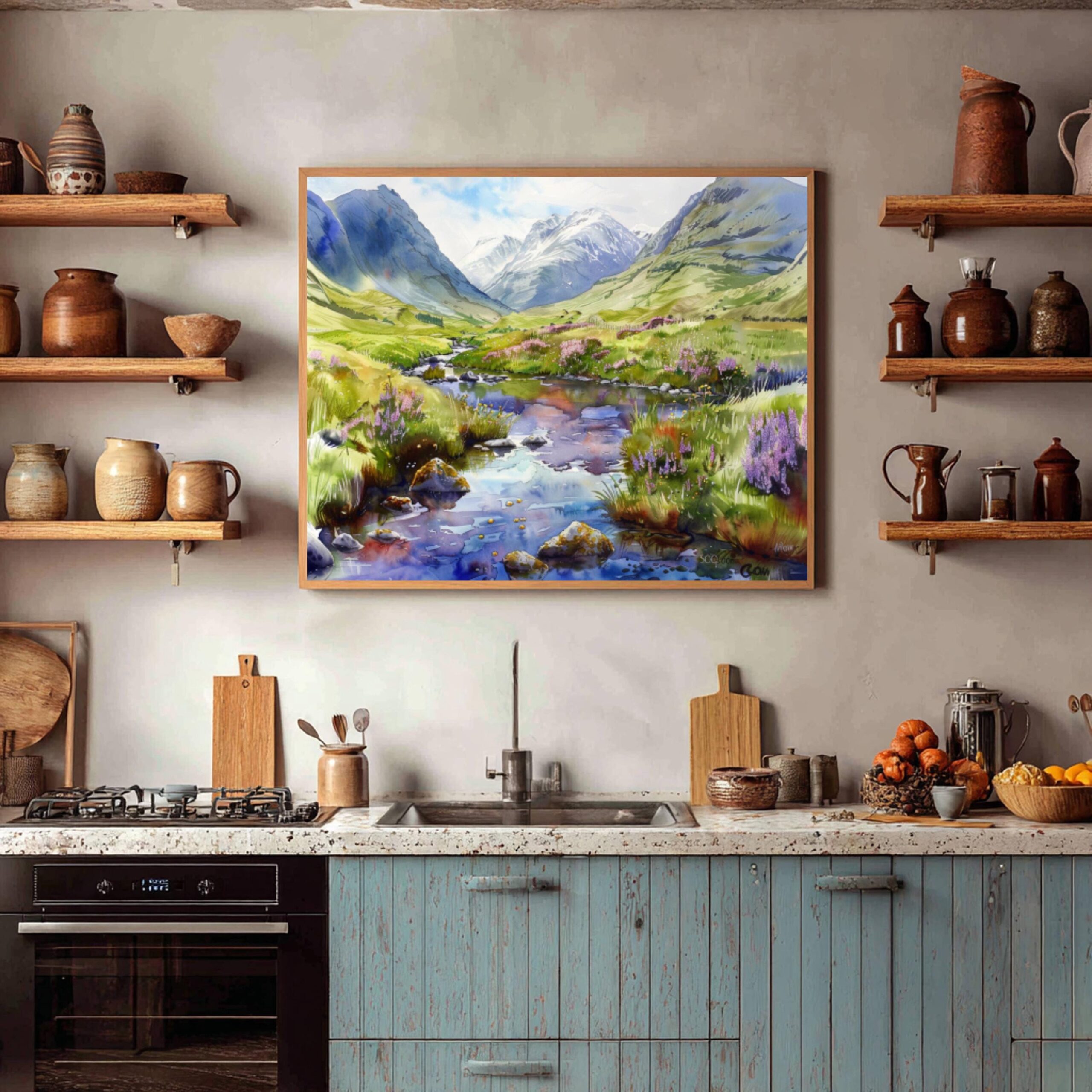 Glen Coe Scotland United Kingdom Watercolor Print: Scotland Travel Art Poster - Image 6