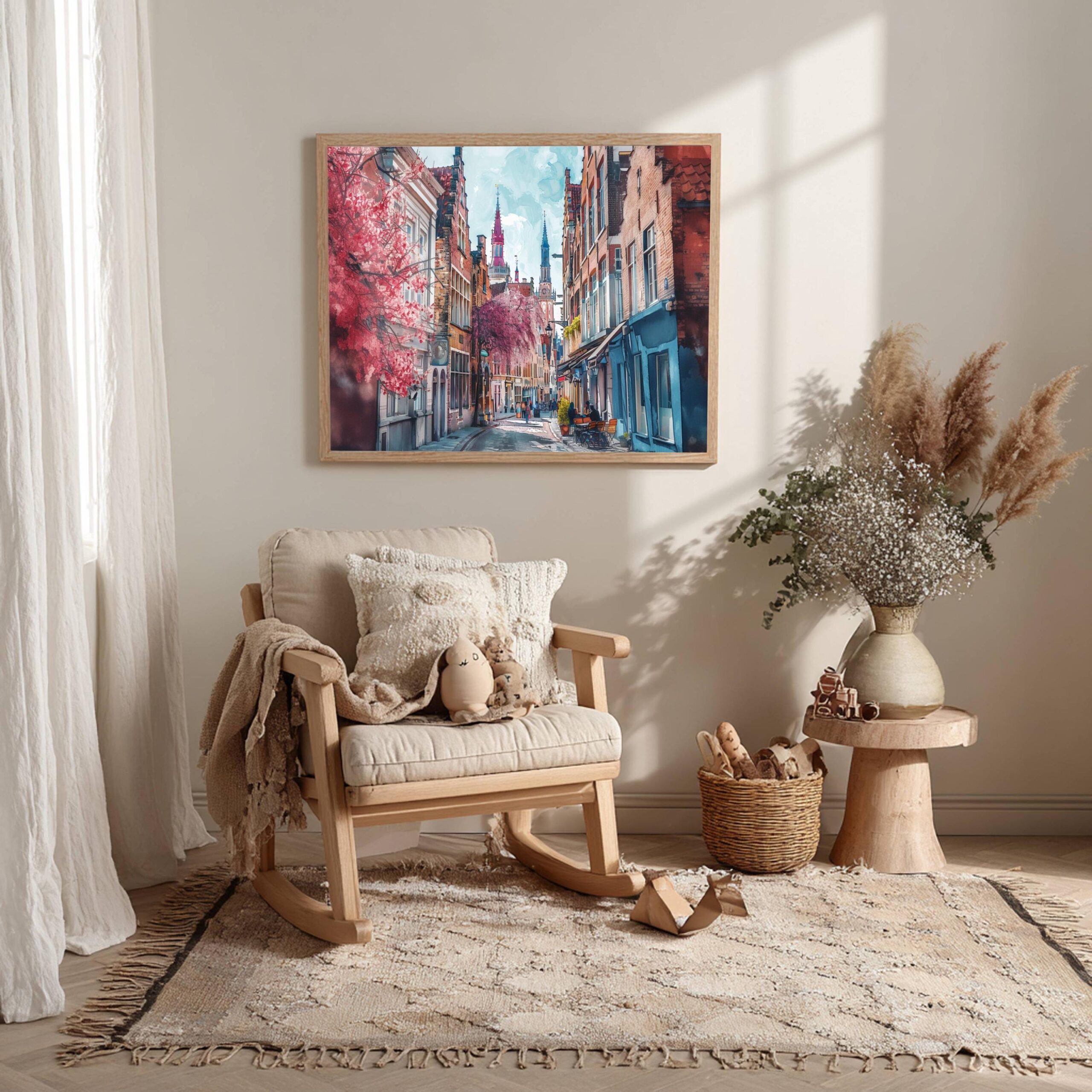 Bruges Belgium Europe Watercolor Print: Travel Wall Art Poster - Image 10