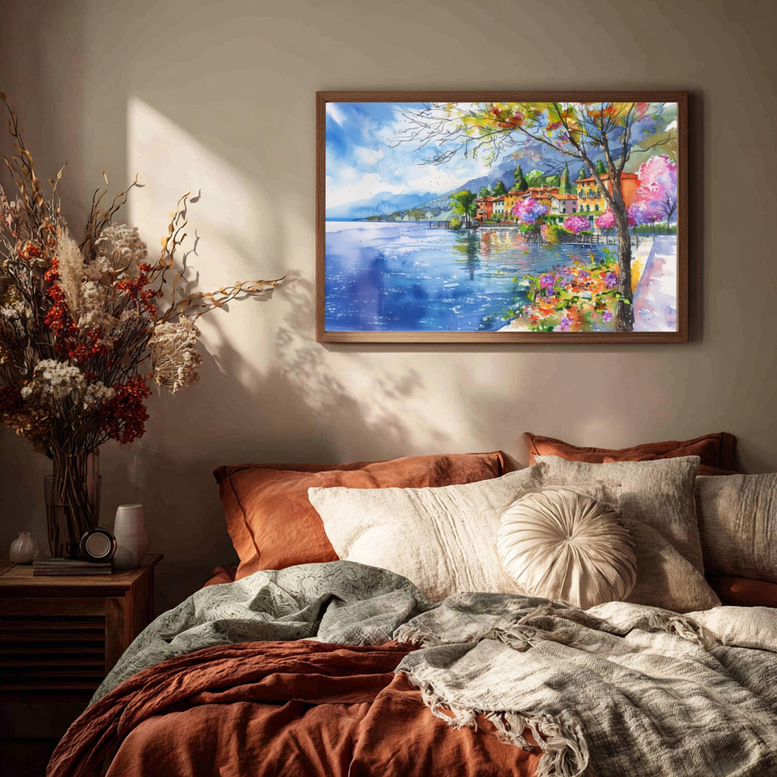 Menaggio Lake Como Italy Watercolor Print: Europe Travel Art Poster - Image 4