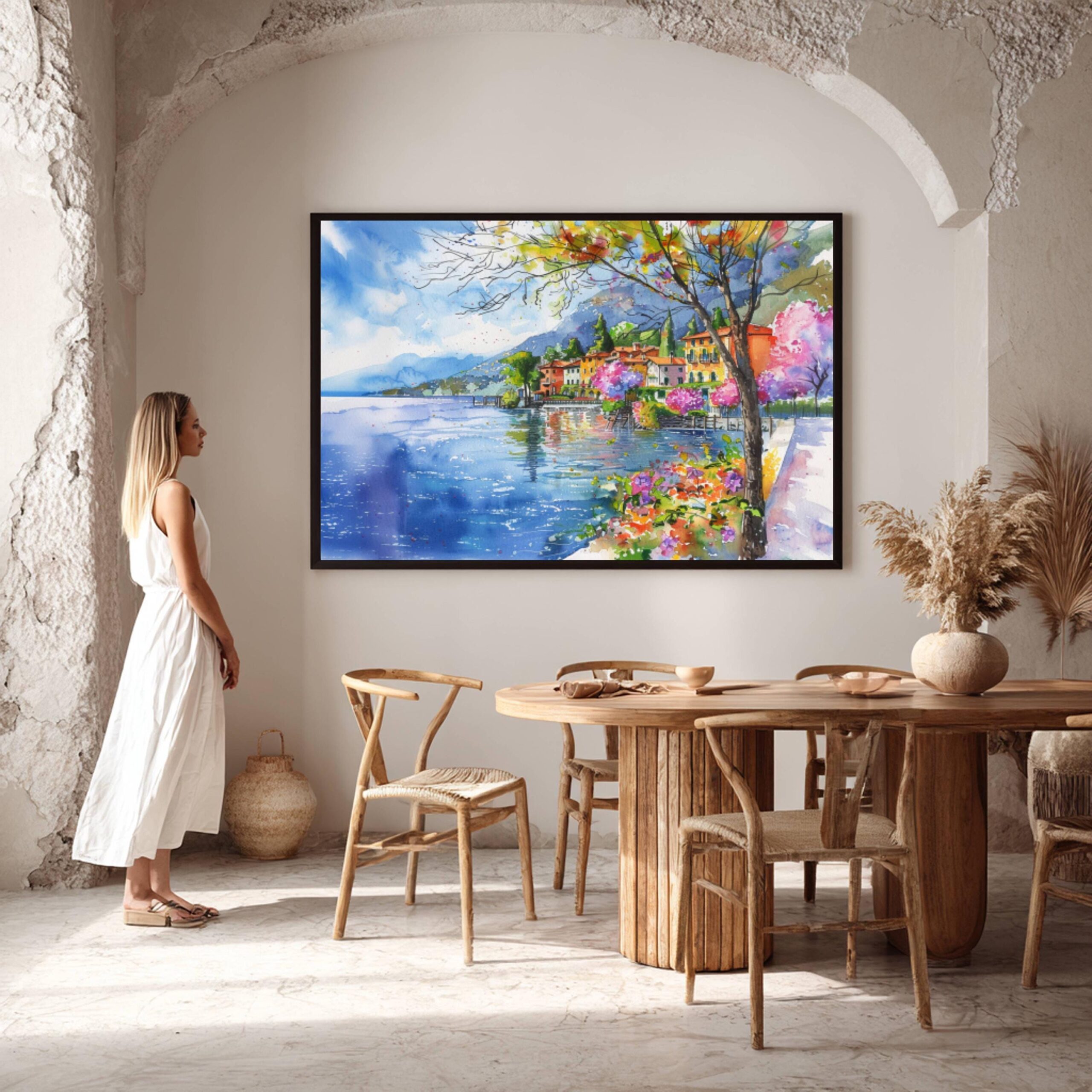Menaggio Lake Como Italy Watercolor Print: Europe Travel Art Poster - Image 7