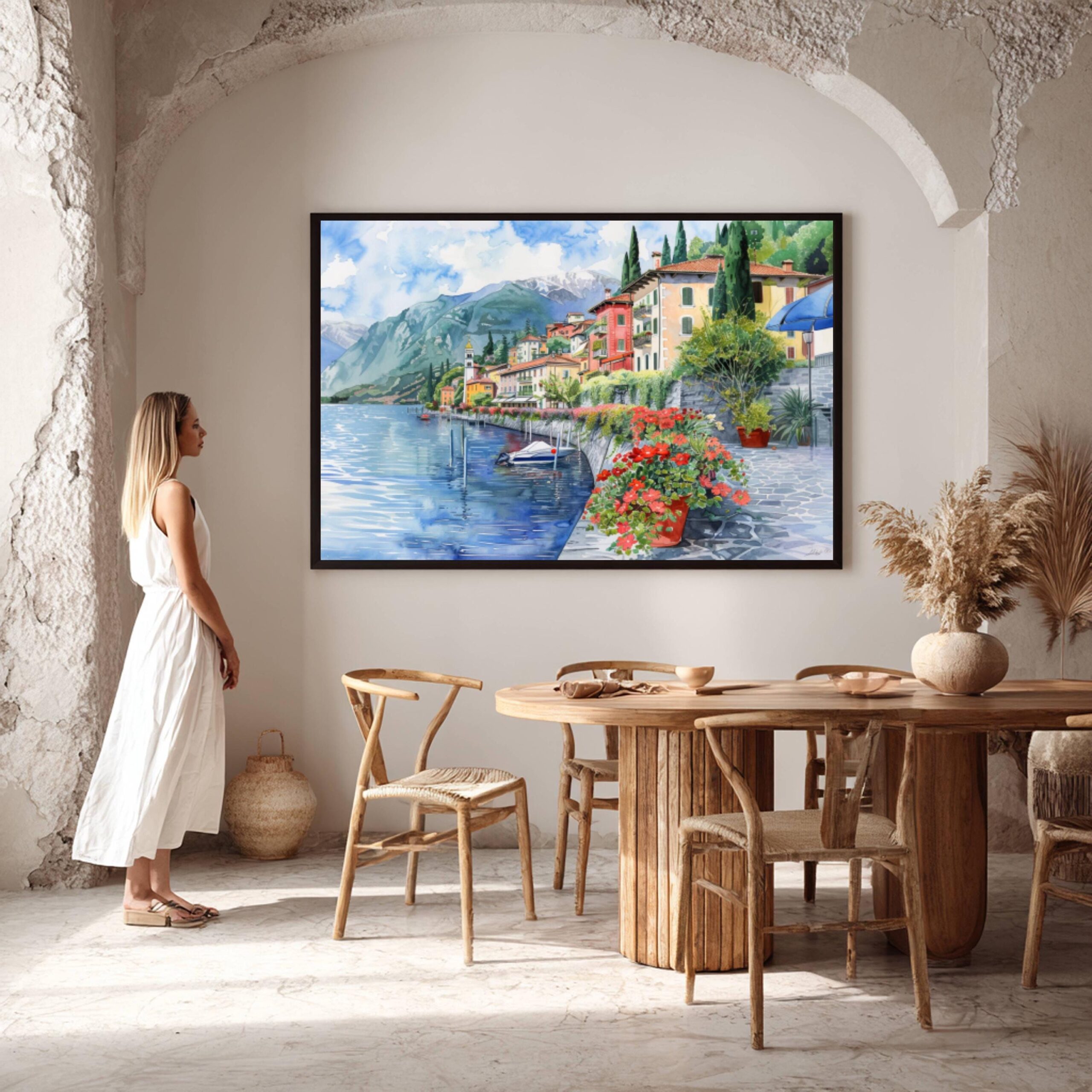 Varenna Lake Como Italy Watercolor Print: Europe Travel Art Poster - Image 7