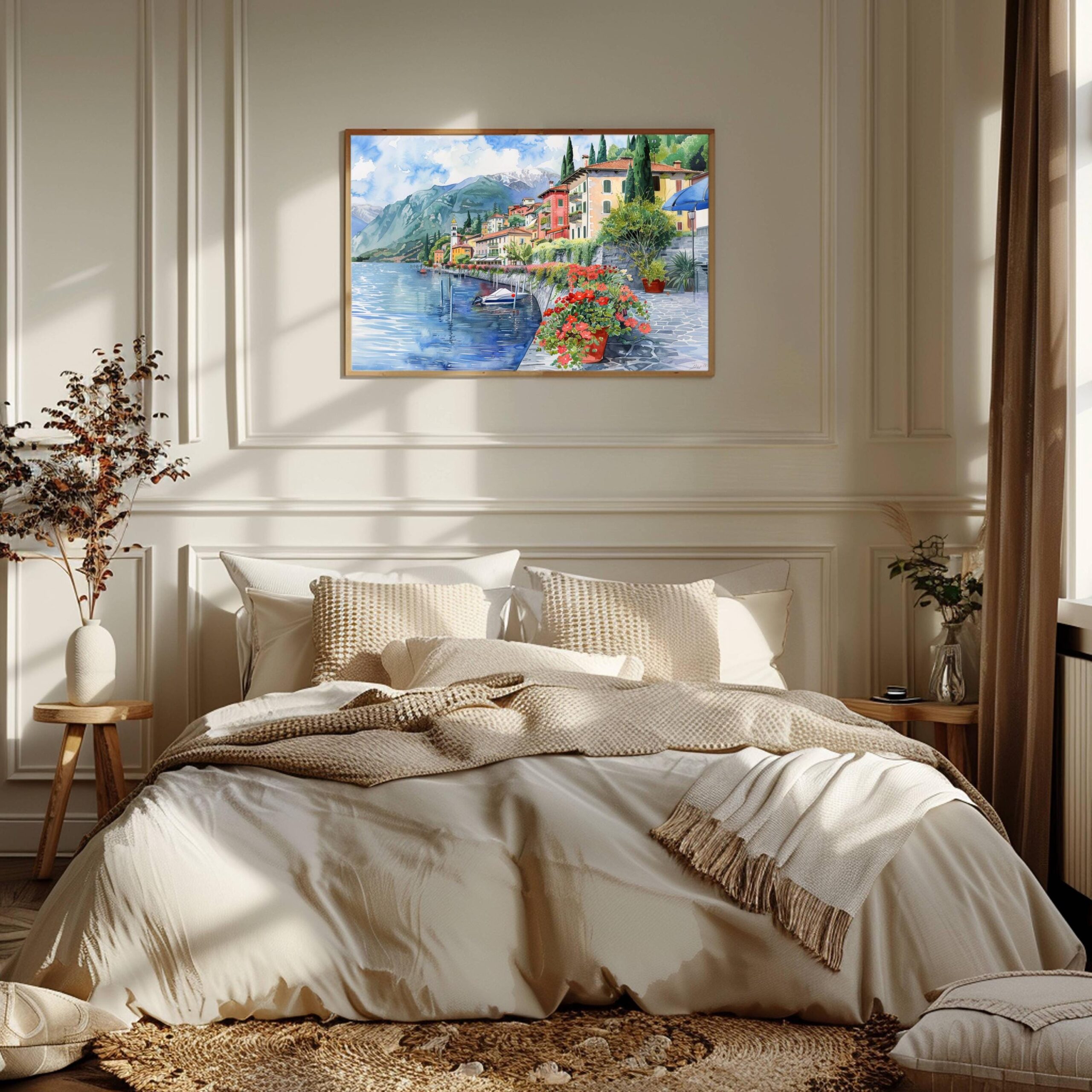 Varenna Lake Como Italy Watercolor Print: Europe Travel Art Poster - Image 3