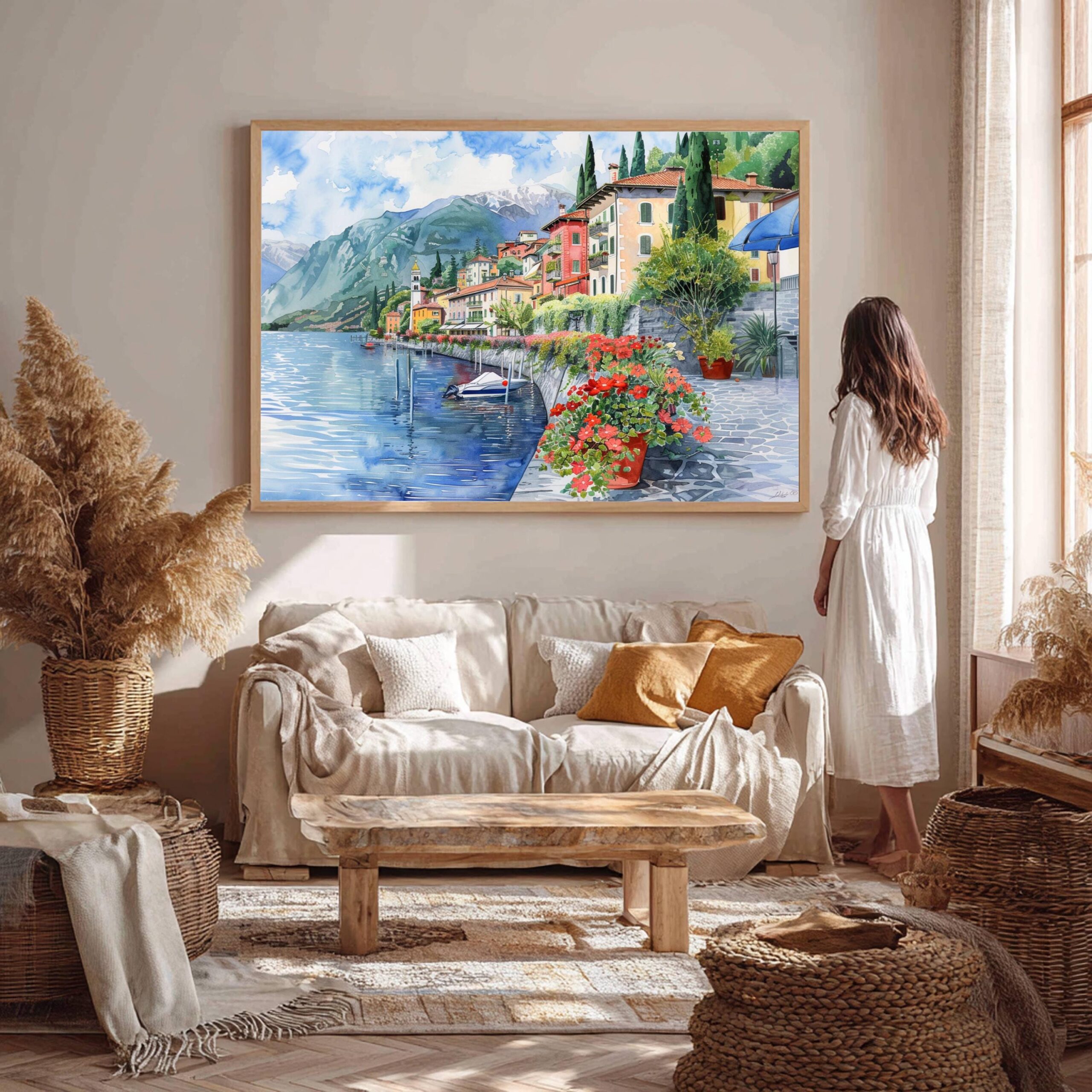 Varenna Lake Como Italy Watercolor Print: Europe Travel Art Poster - Image 6