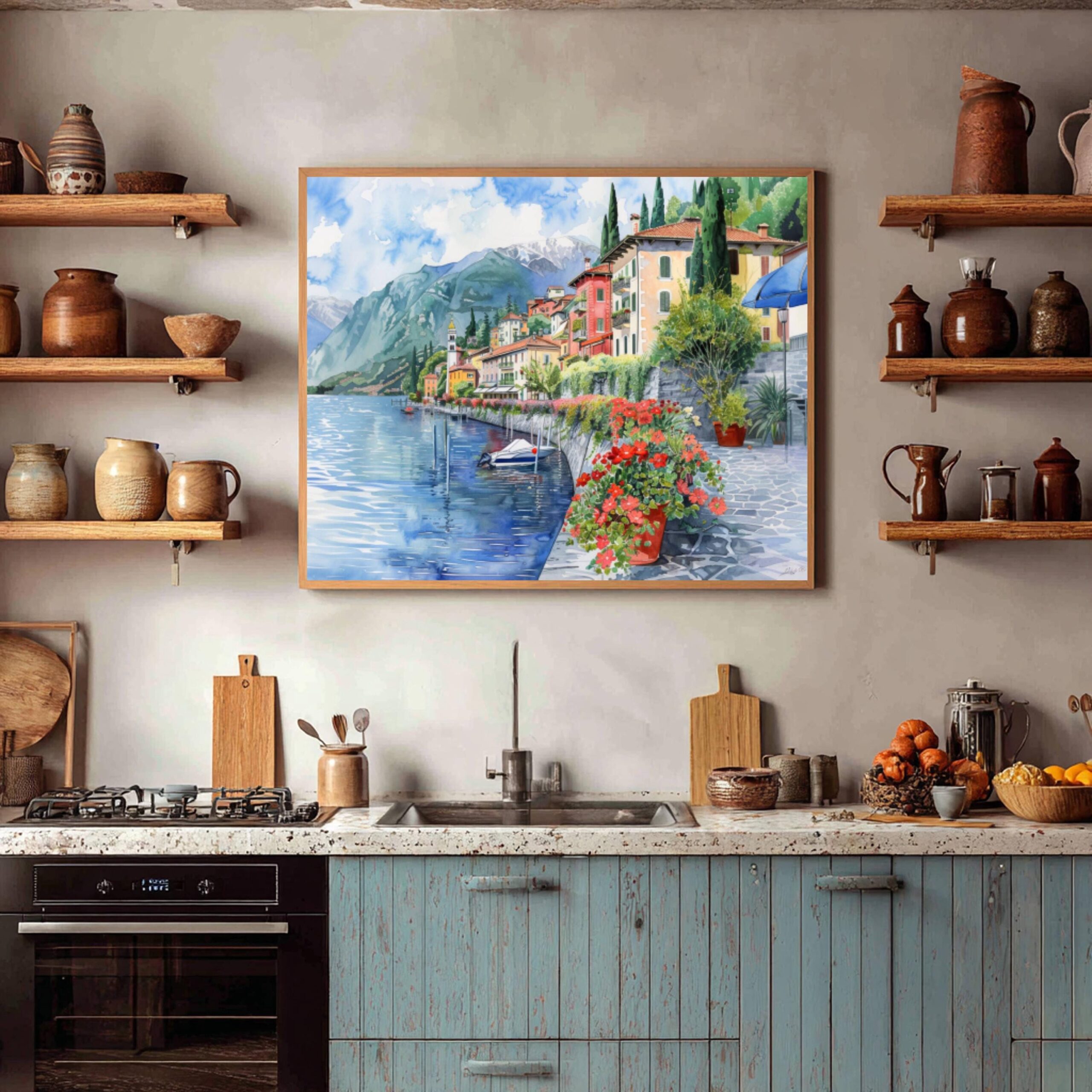 Varenna Lake Como Italy Watercolor Print: Europe Travel Art Poster - Image 8