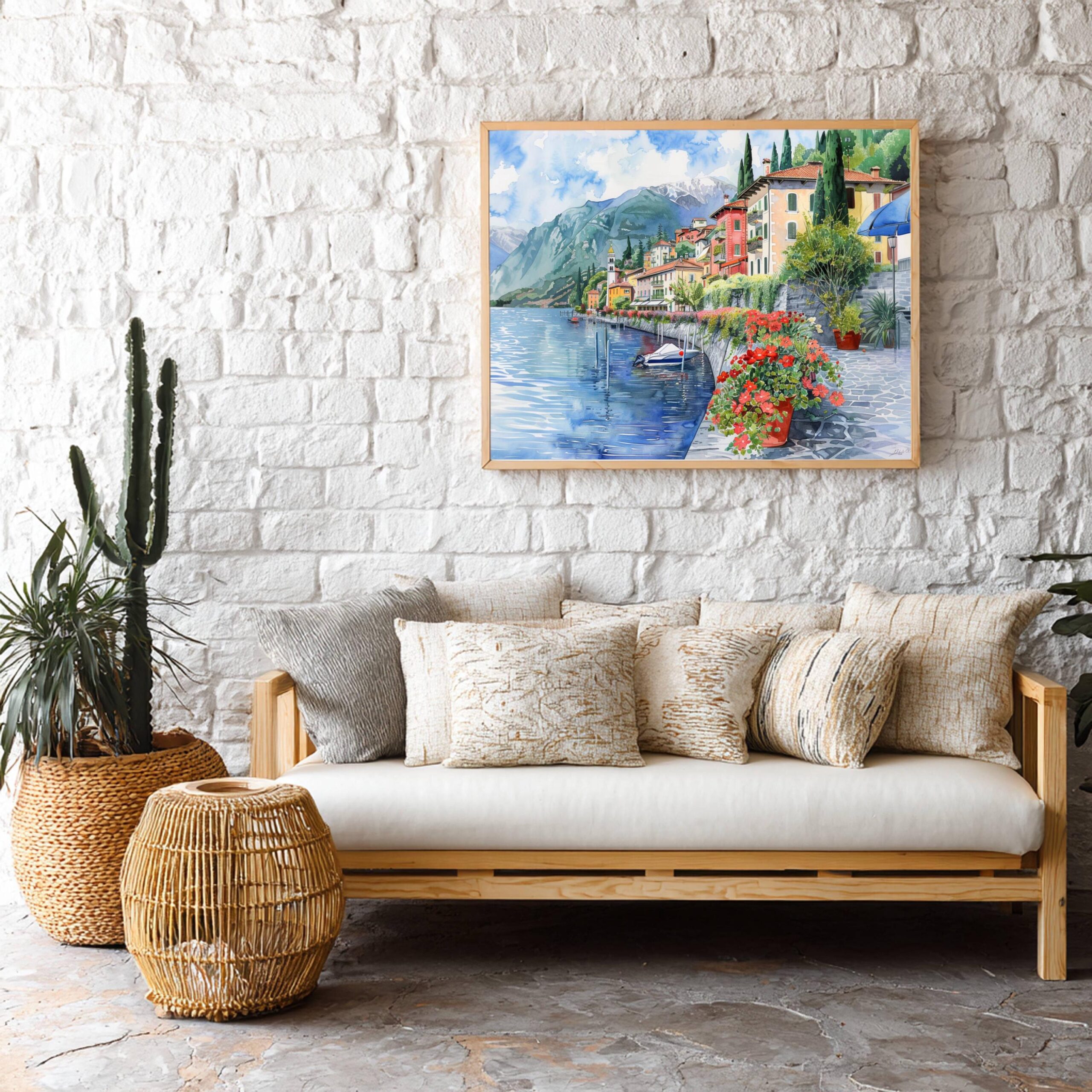 Varenna Lake Como Italy Watercolor Print: Europe Travel Art Poster - Image 9