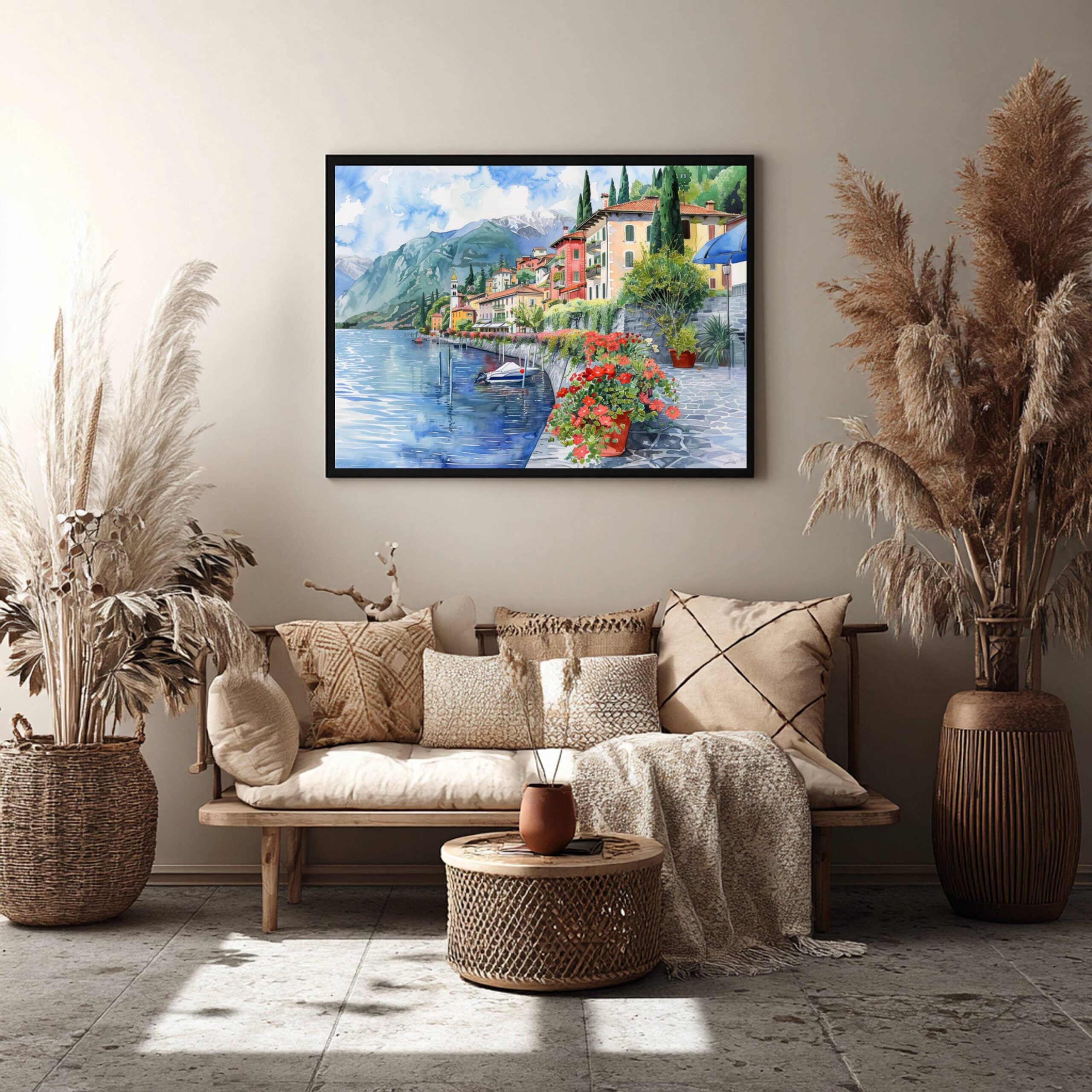 Varenna Lake Como Italy Watercolor Print: Europe Travel Art Poster - Image 5