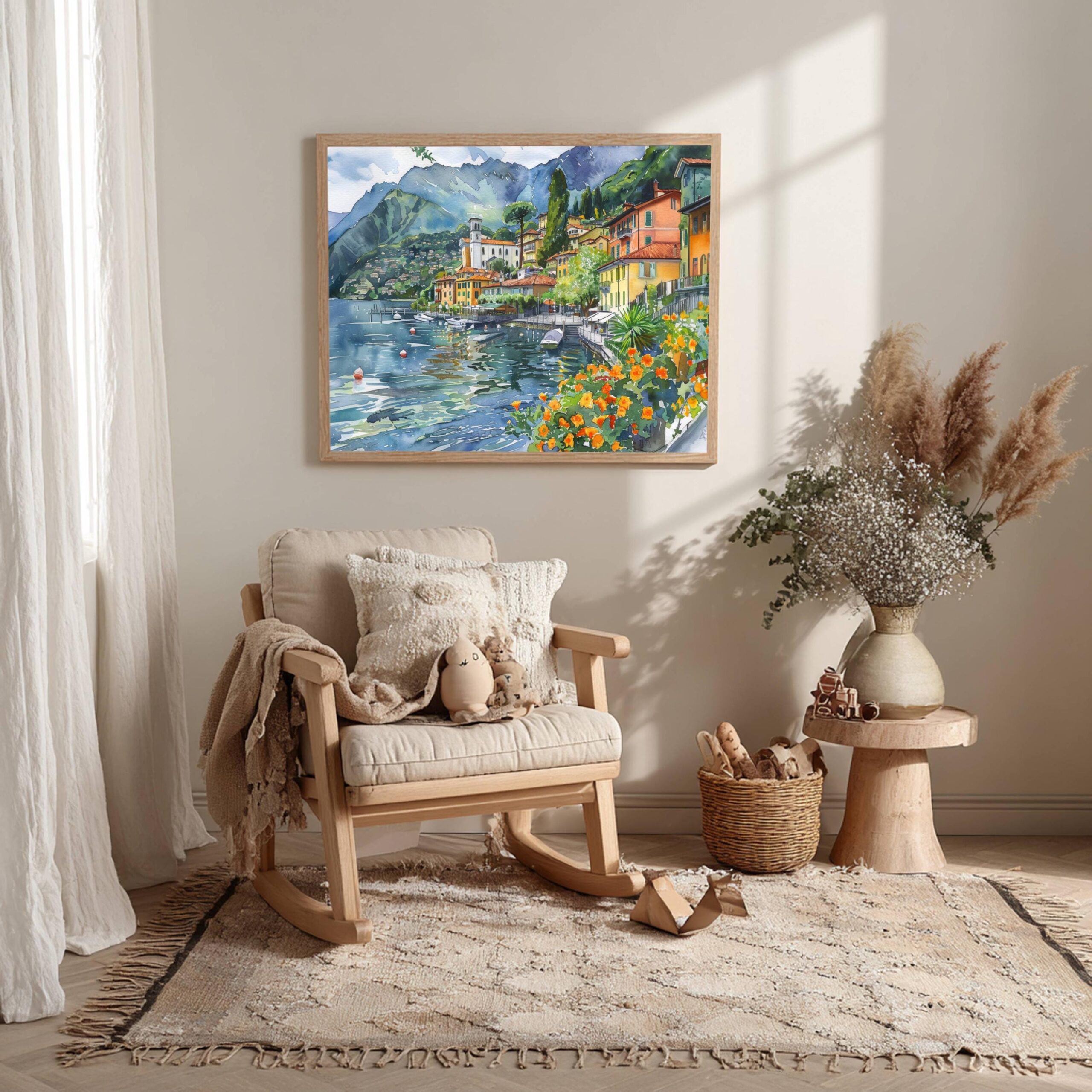 Lenno Lake Como Italy Watercolor Print: Europe Travel Art Poster - Image 10