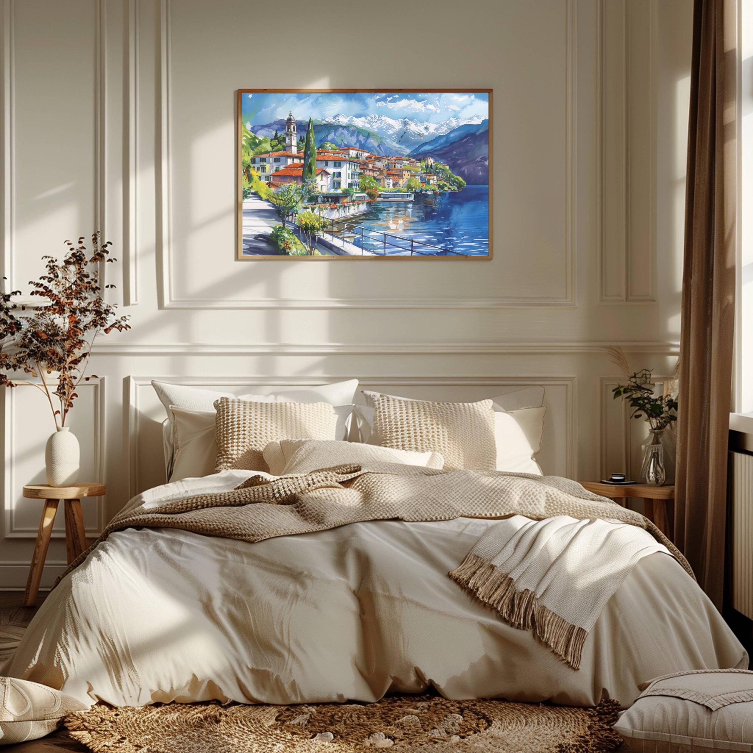 Tremezzo Lake Como Italy Watercolor Print: Europe Travel Art Poster - Image 3