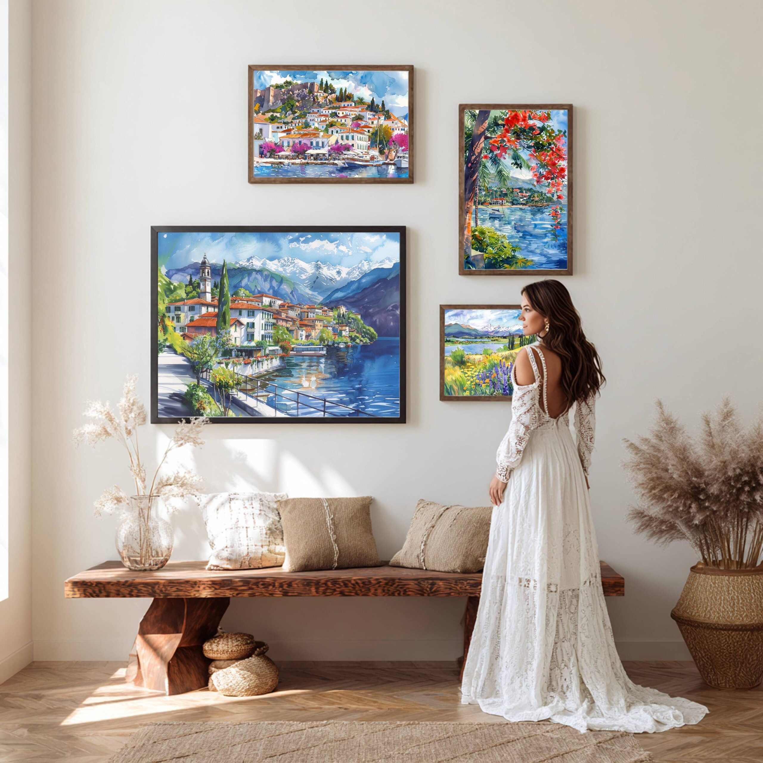 Tremezzo Lake Como Italy Watercolor Print: Europe Travel Art Poster - Image 2