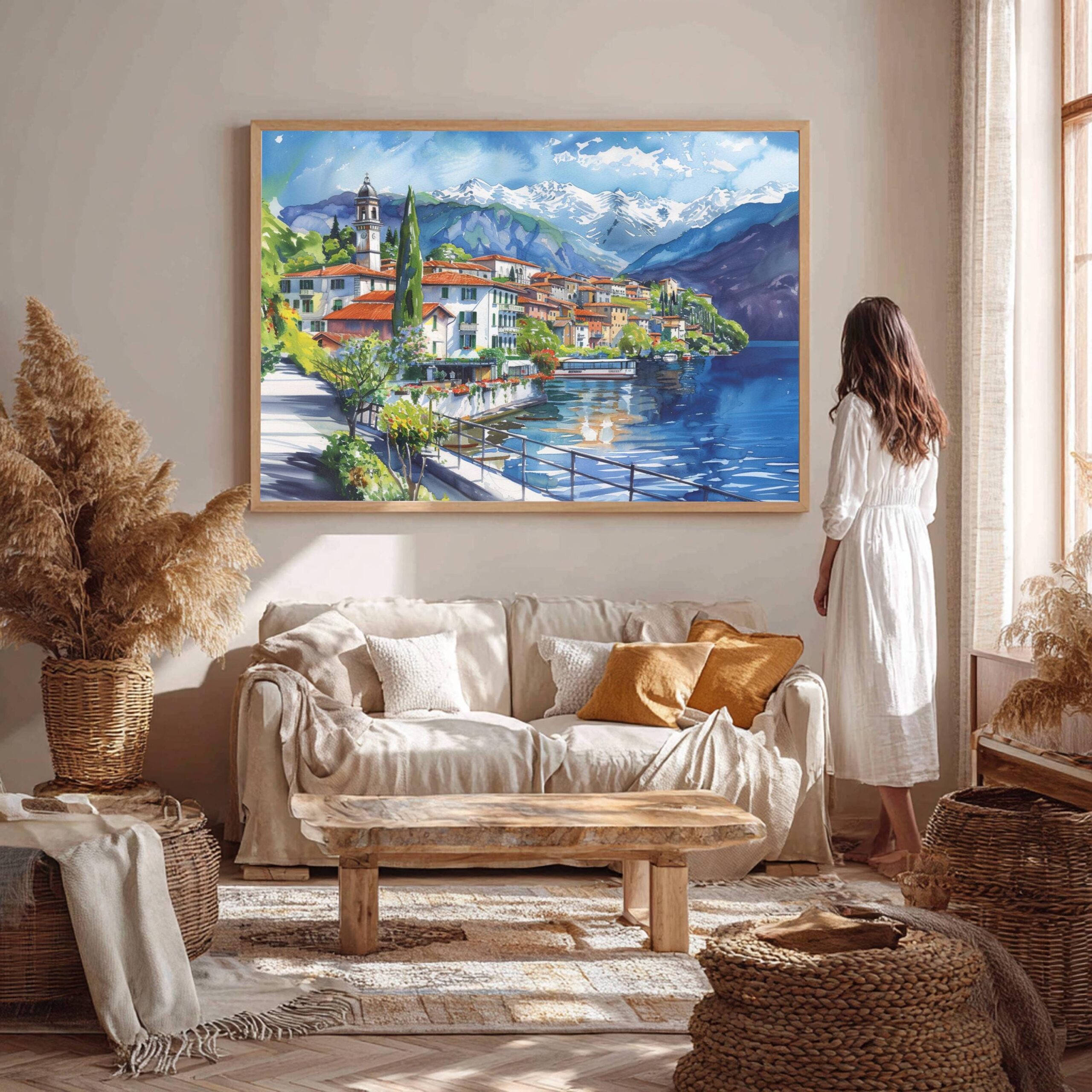 Tremezzo Lake Como Italy Watercolor Print: Europe Travel Art Poster - Image 7