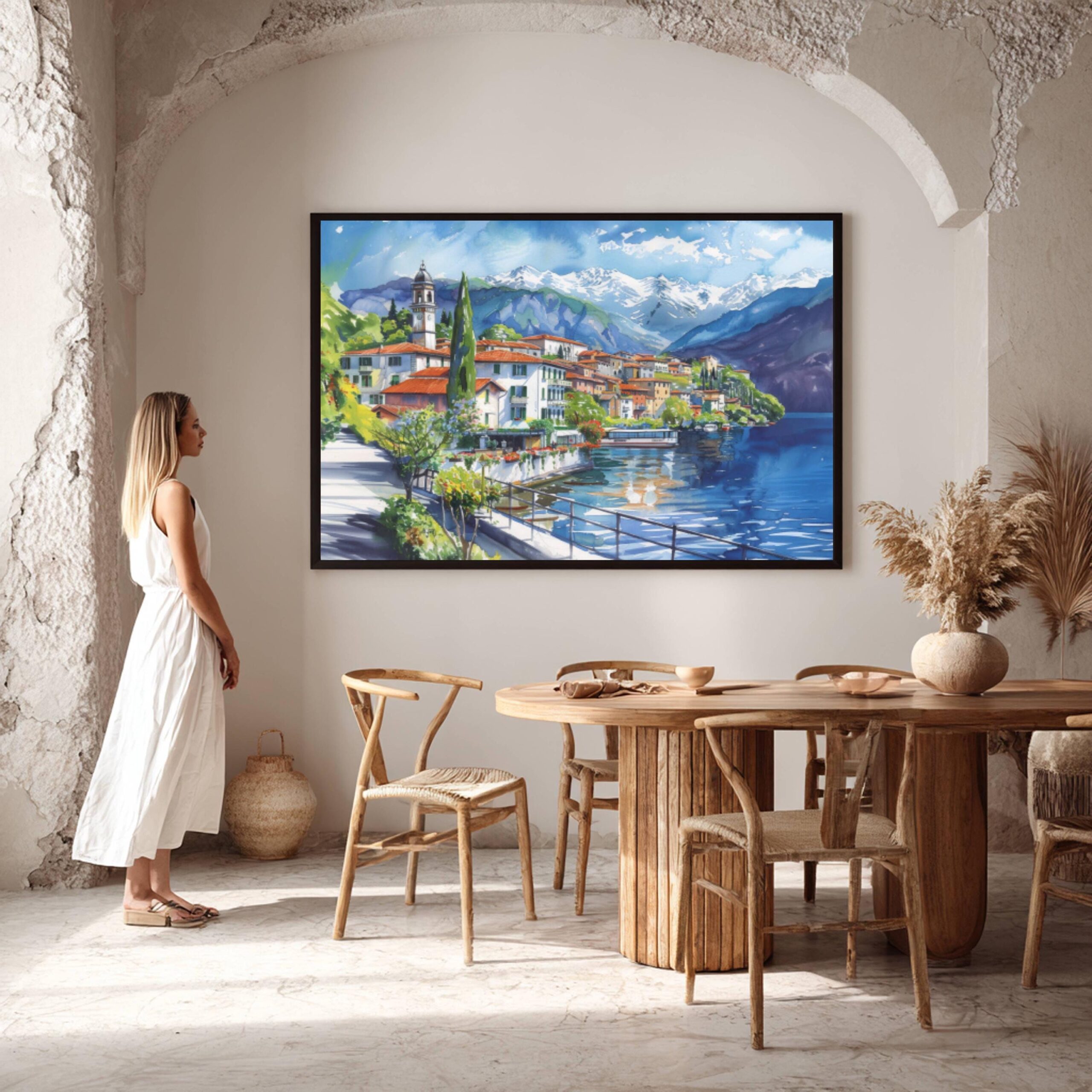 Tremezzo Lake Como Italy Watercolor Print: Europe Travel Art Poster - Image 6