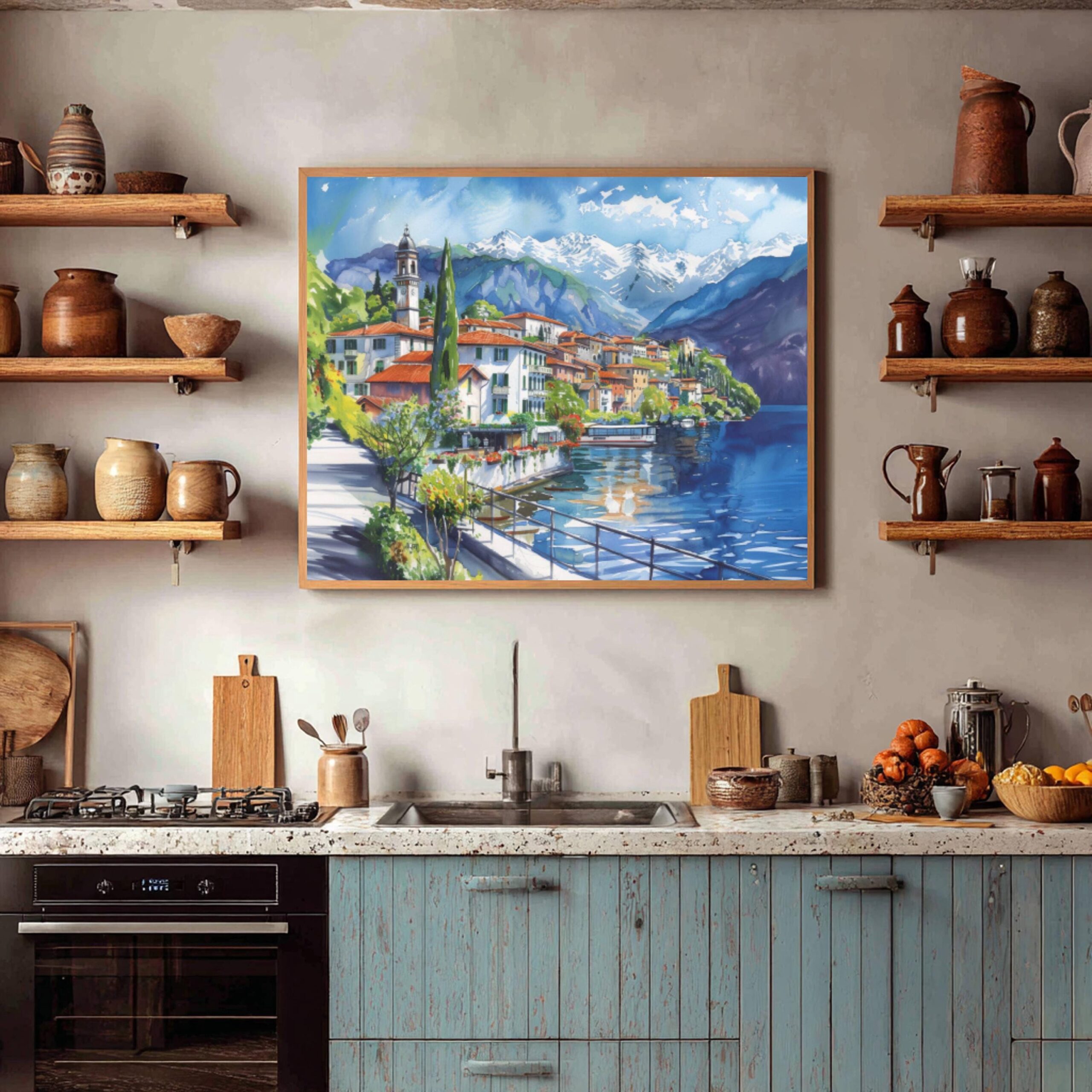 Tremezzo Lake Como Italy Watercolor Print: Europe Travel Art Poster - Image 5