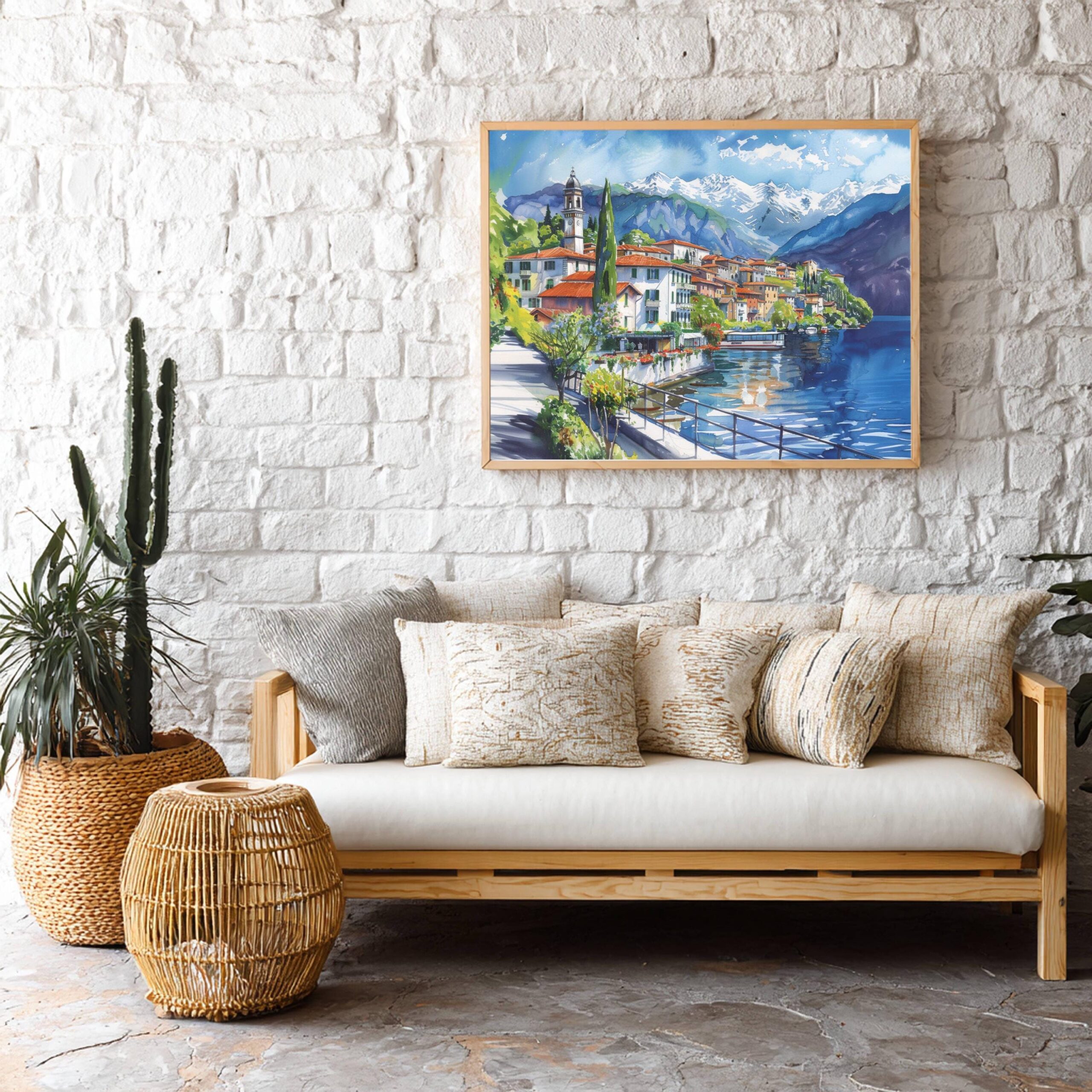 Tremezzo Lake Como Italy Watercolor Print: Europe Travel Art Poster - Image 9