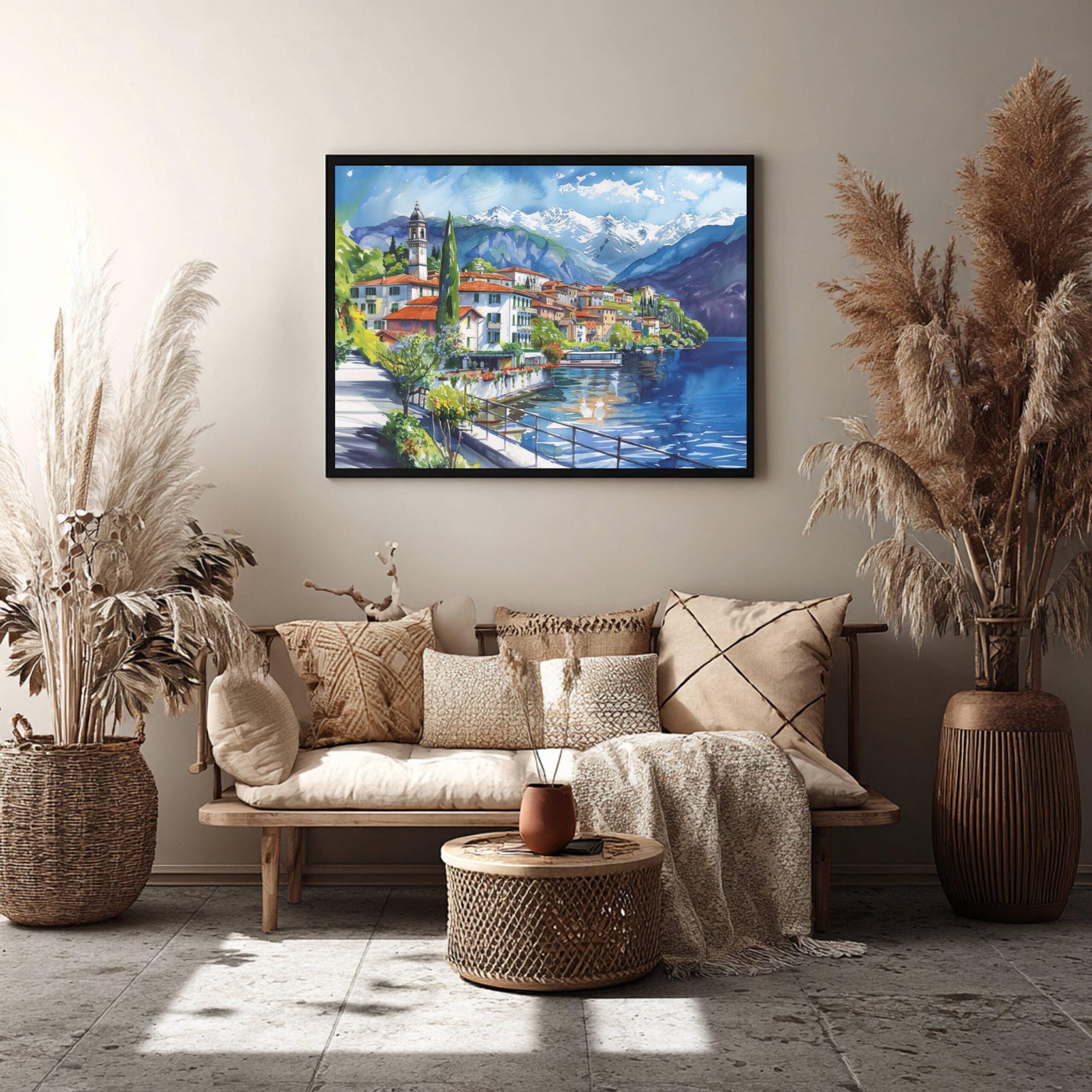 Tremezzo Lake Como Italy Watercolor Print: Europe Travel Art Poster - Image 8