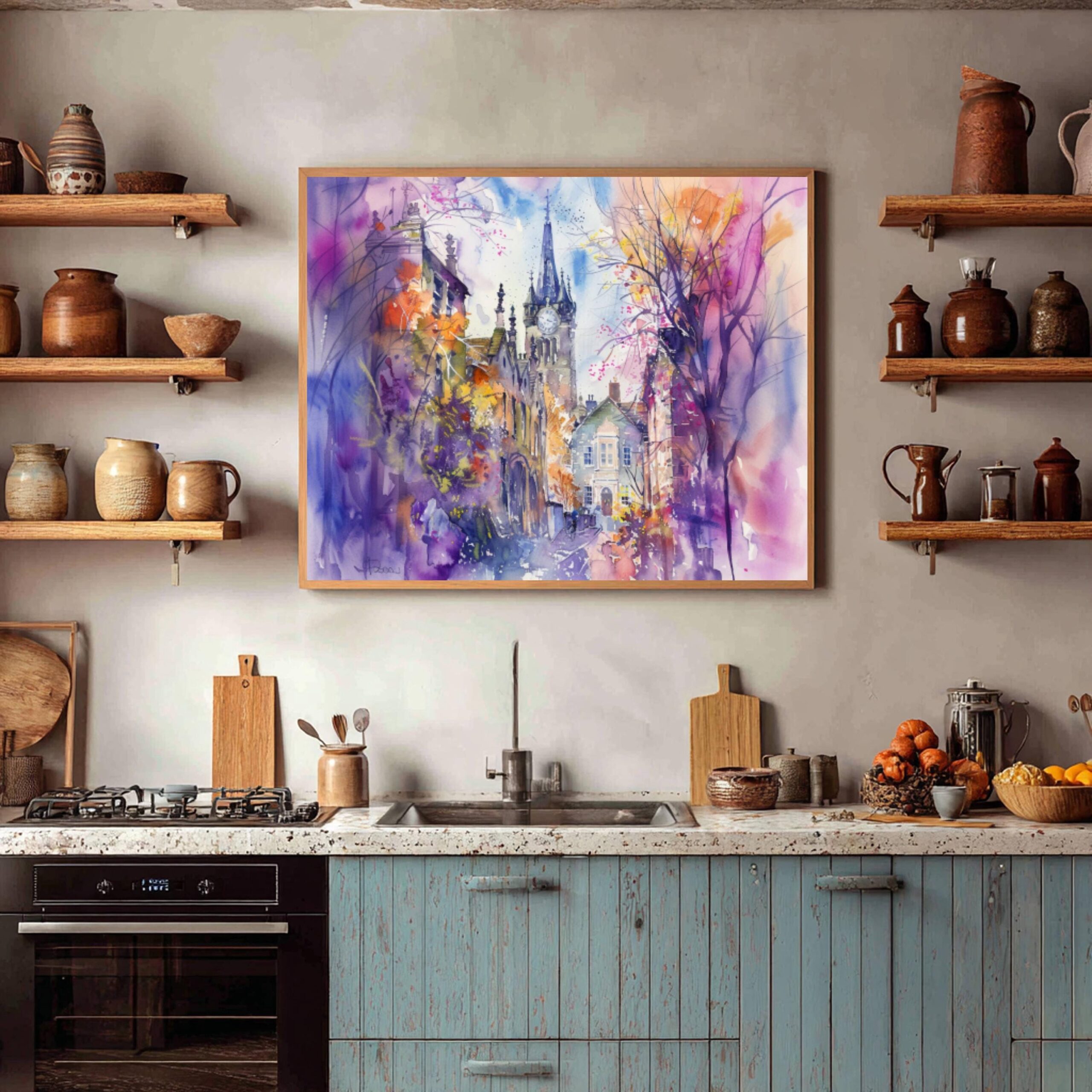 Dunfermline Scotland United Kingdom Watercolor Print: Scotland Travel Art Poster - Image 9