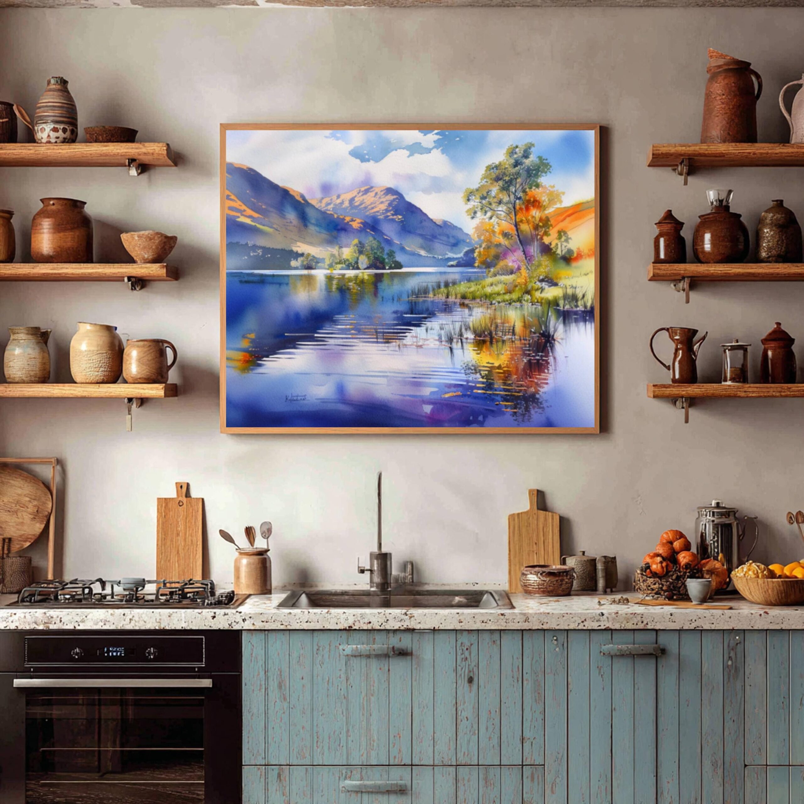 Loch Lomond Lake Scotland United Kingdom Watercolor Print: Scotland Travel Art Poster - Image 9