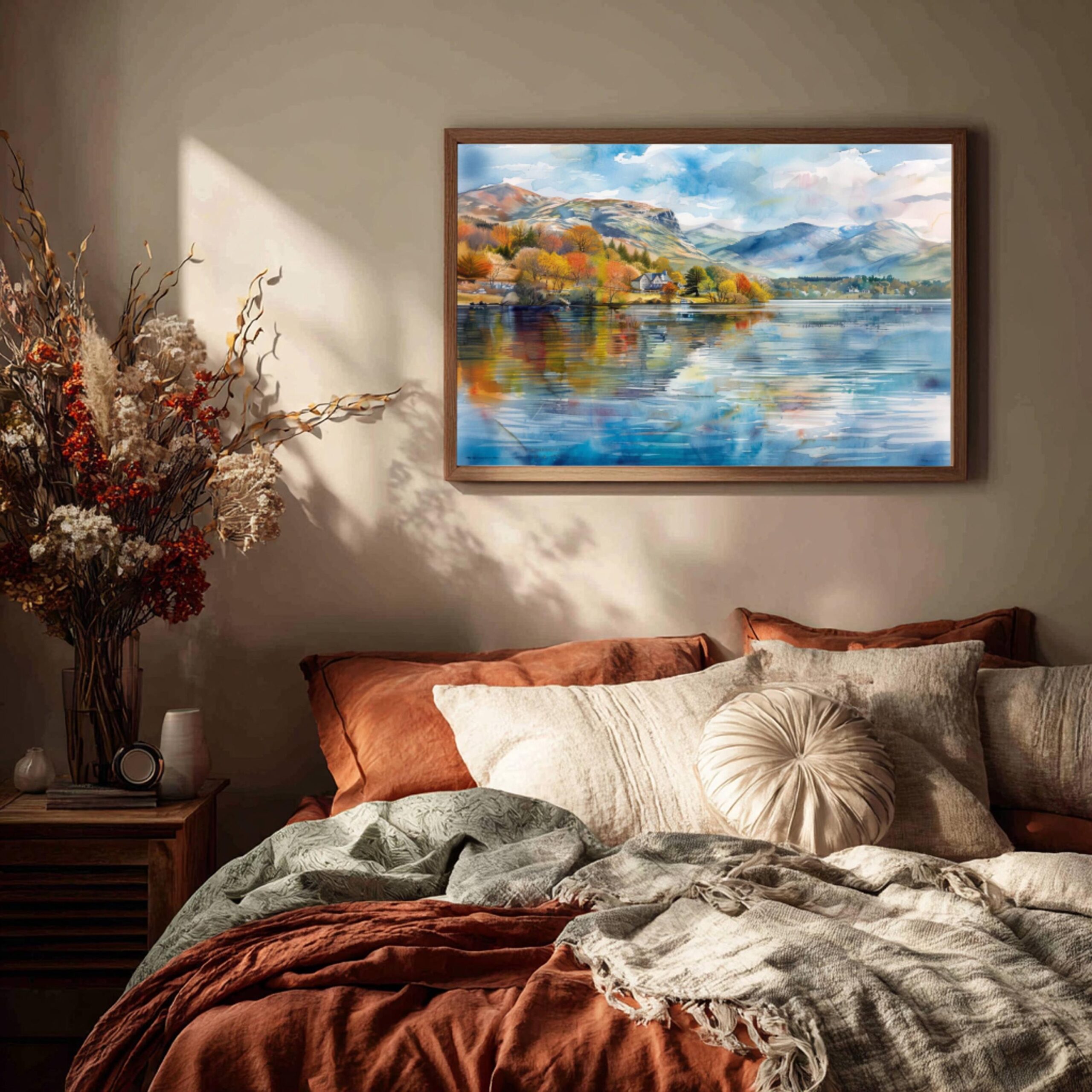 Coniston Water Lake District England UK Watercolor Print: Europe Travel Art Poster - Image 3