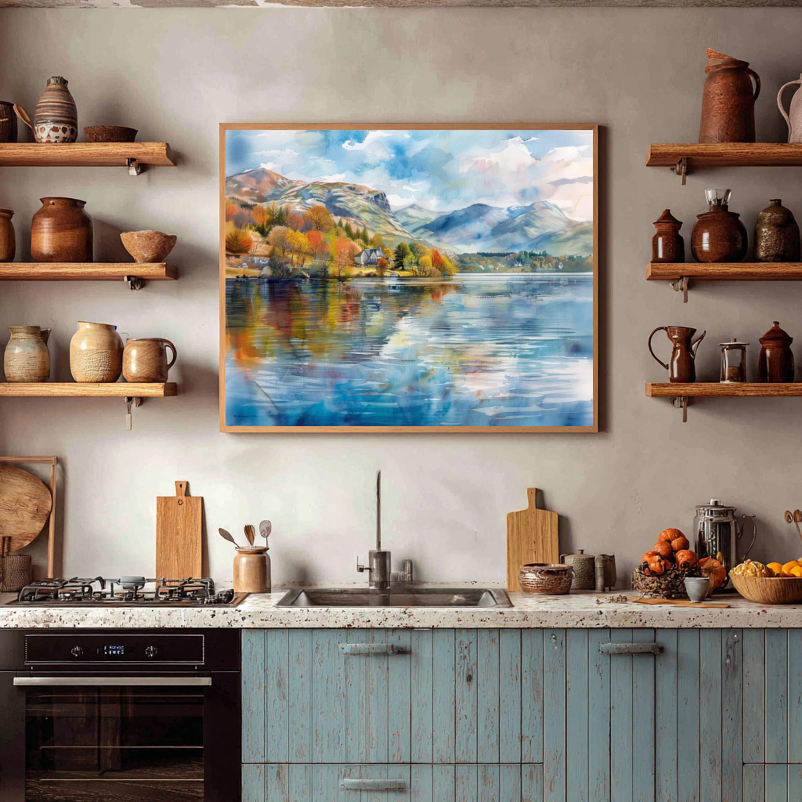 Coniston Water Lake District England UK Watercolor Print: Europe Travel Art Poster - Image 9