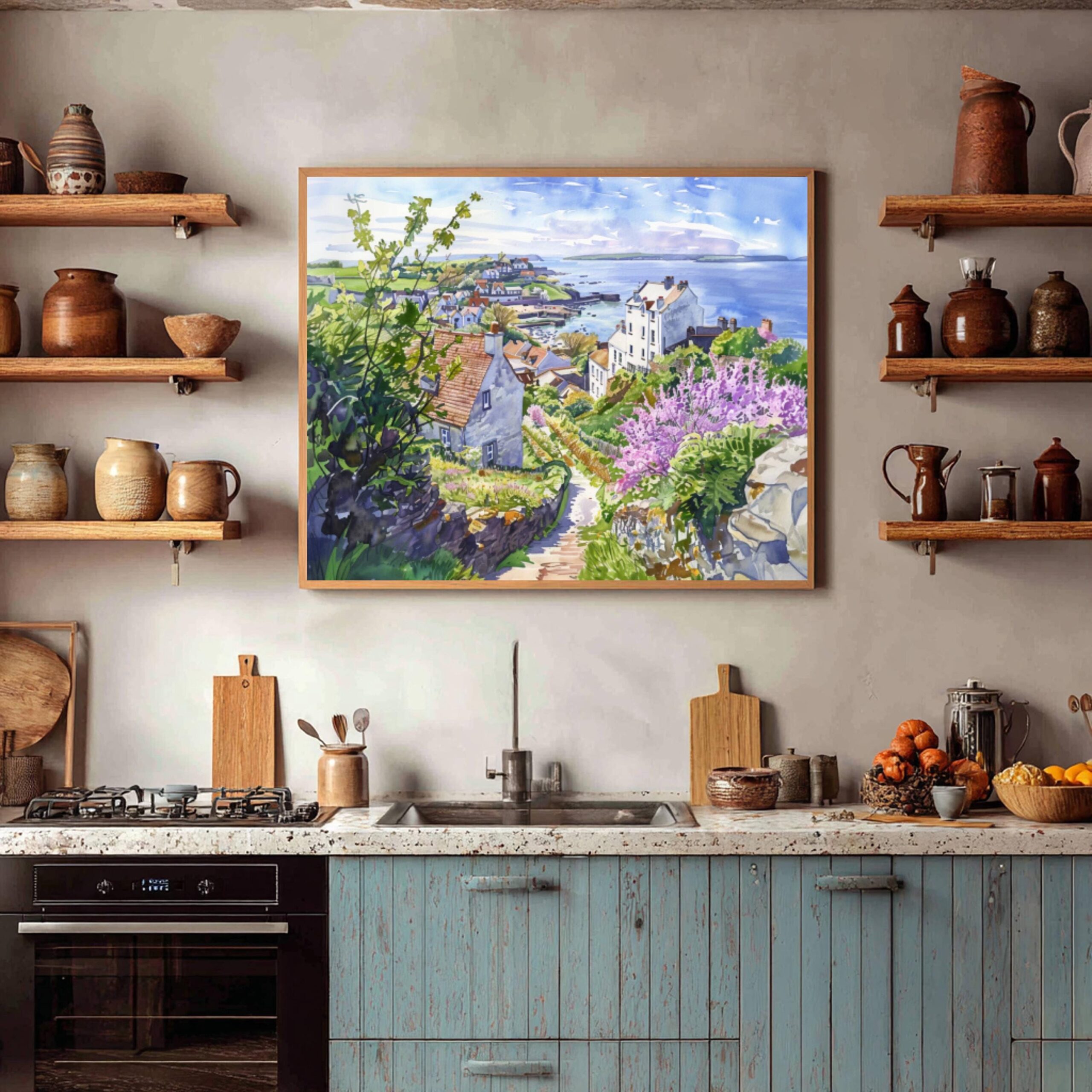 Isle of Jersey Channel Islands UK Watercolor Print: Europe Travel Art Poster - Image 9