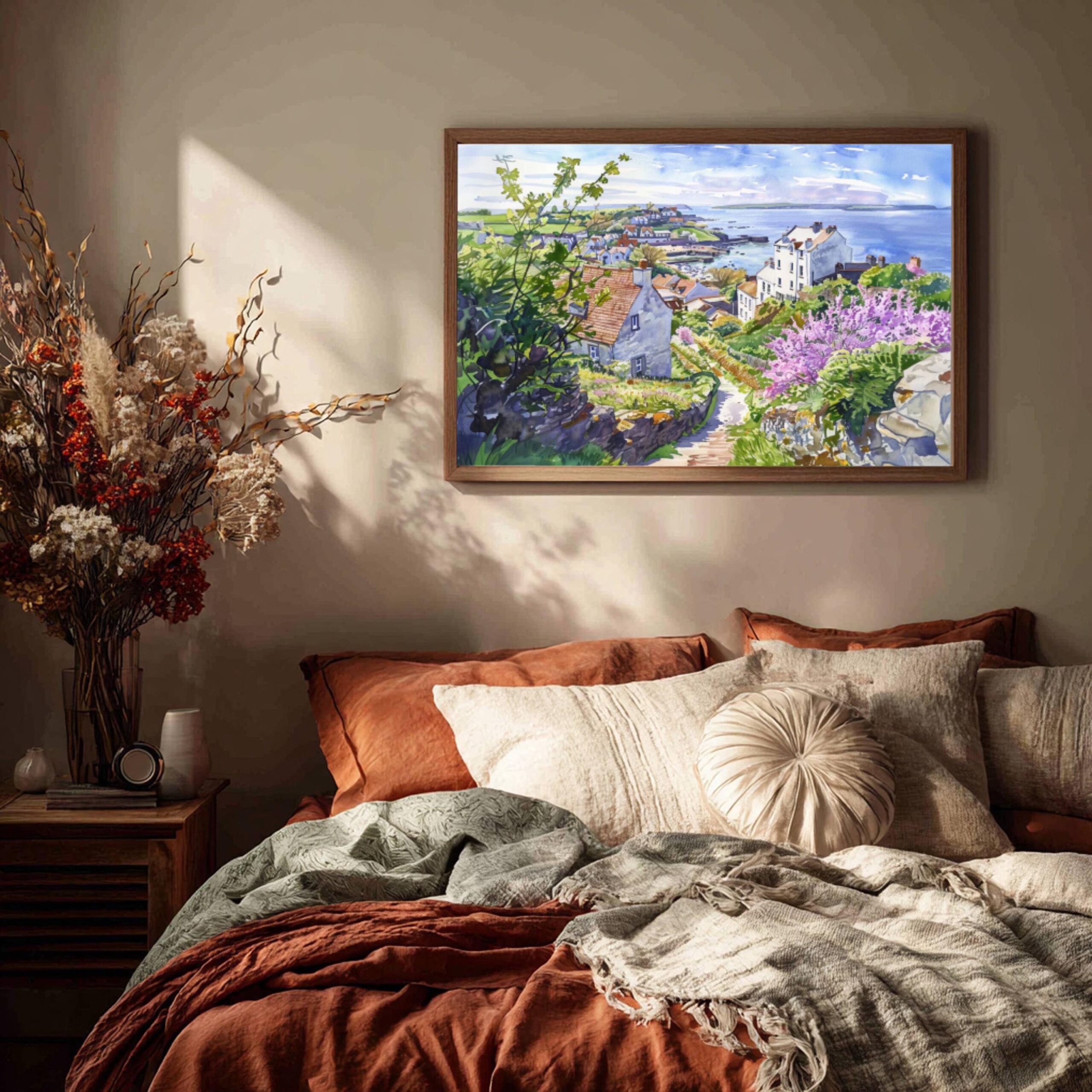 Isle of Jersey Channel Islands UK Watercolor Print: Europe Travel Art Poster - Image 3