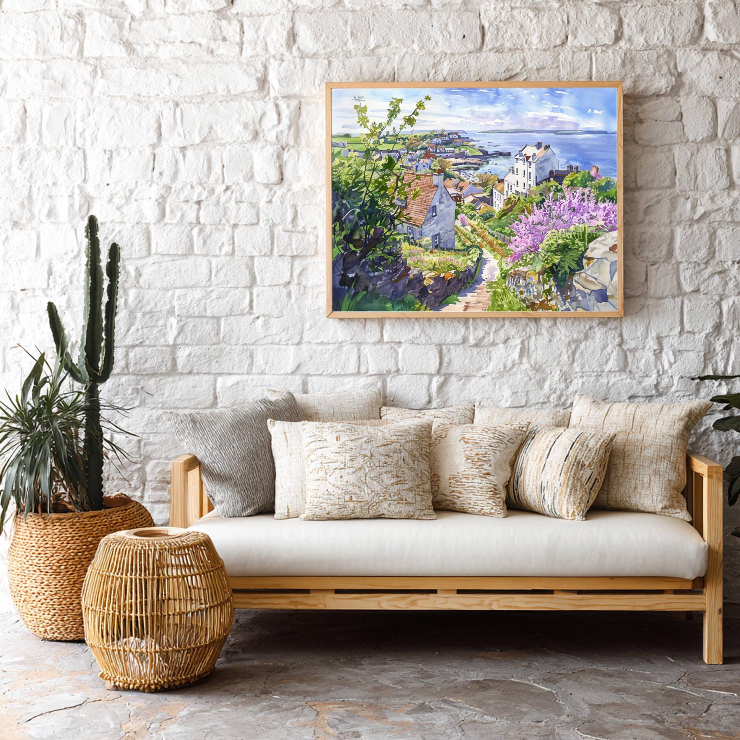 Isle of Jersey Channel Islands UK Watercolor Print: Europe Travel Art Poster - Image 5