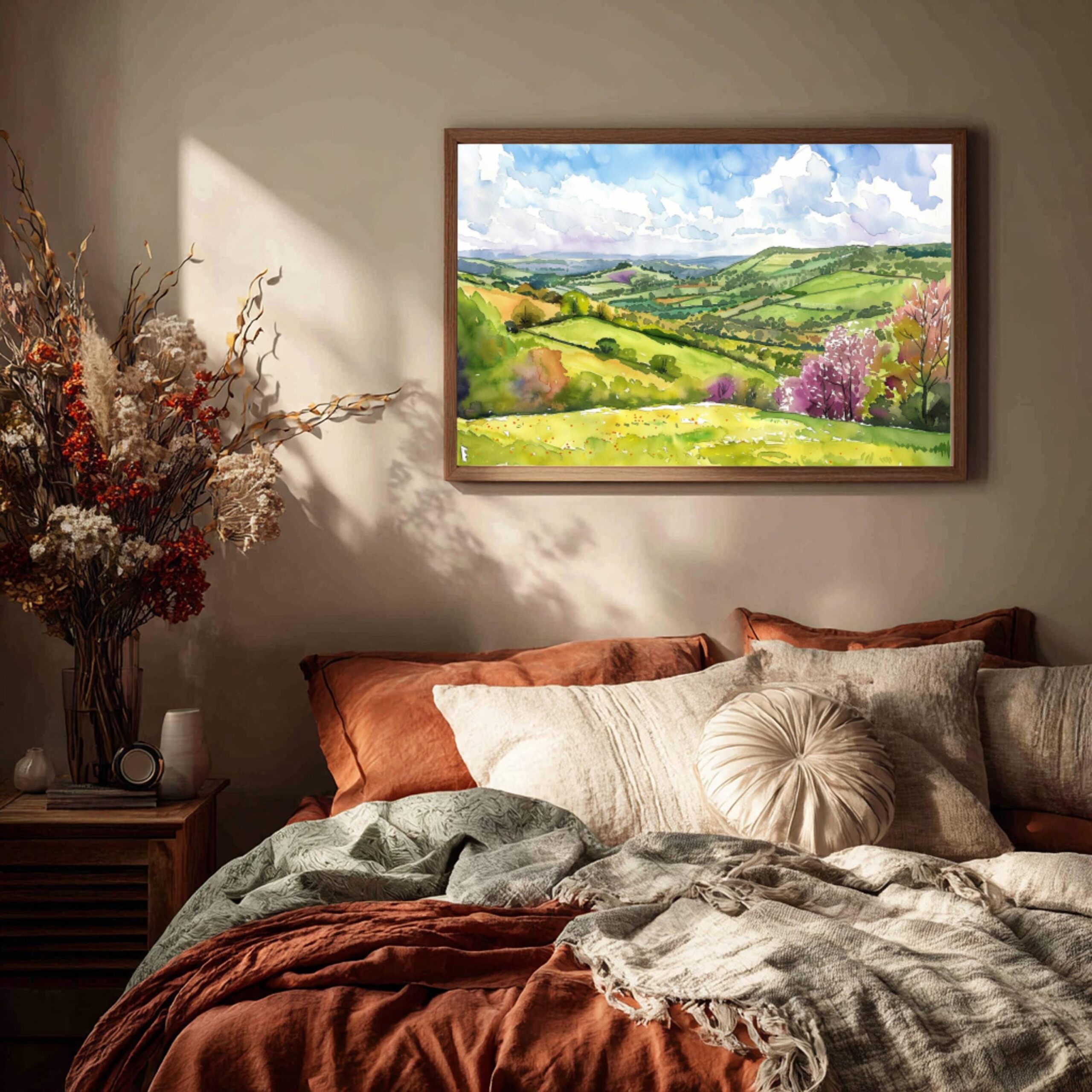 The Shropshire Hills England Watercolor Print: United Kingdom Travel Art Poster - Image 3