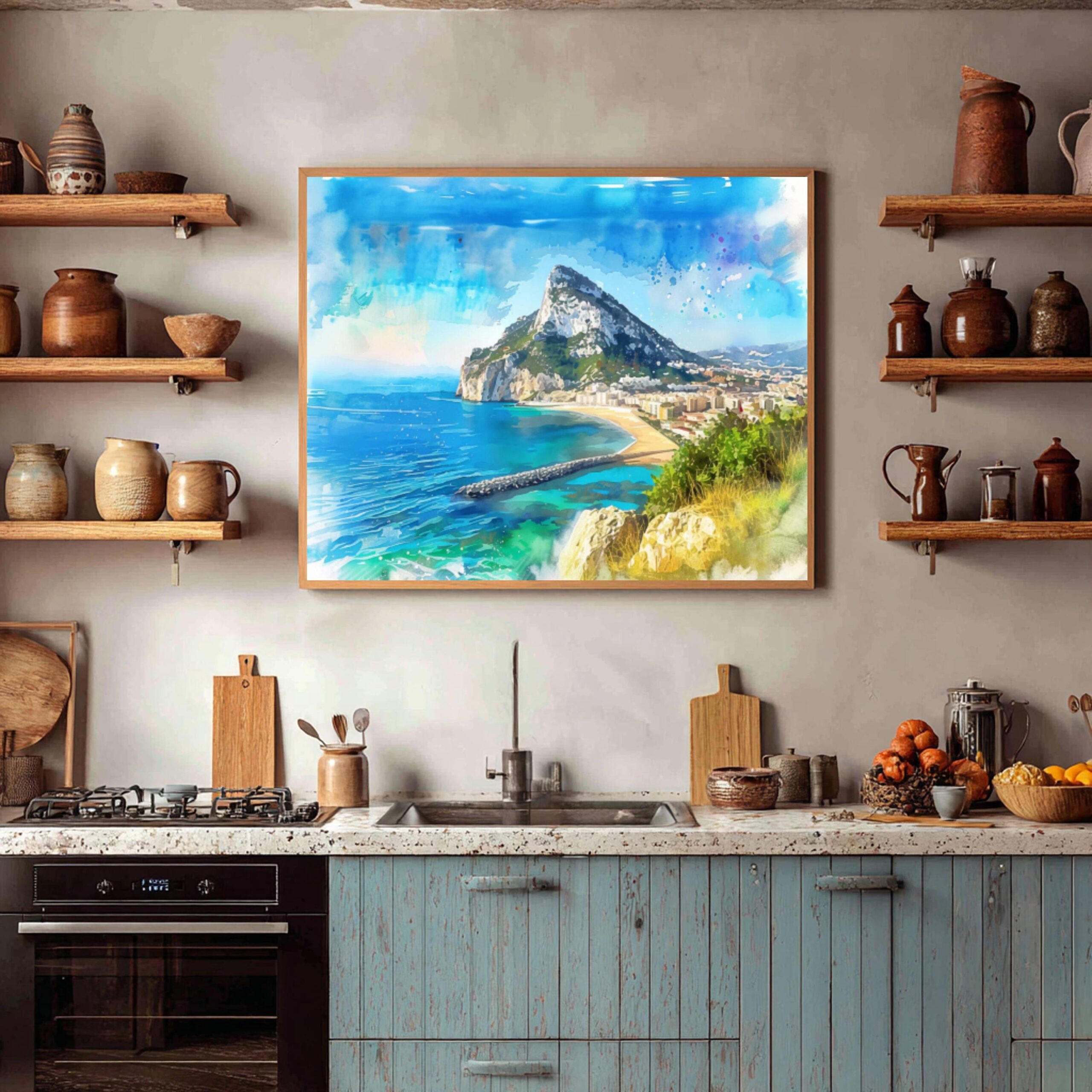 Gibraltar British Overseas Territory Watercolor Print: Travel Art Poster - Image 7