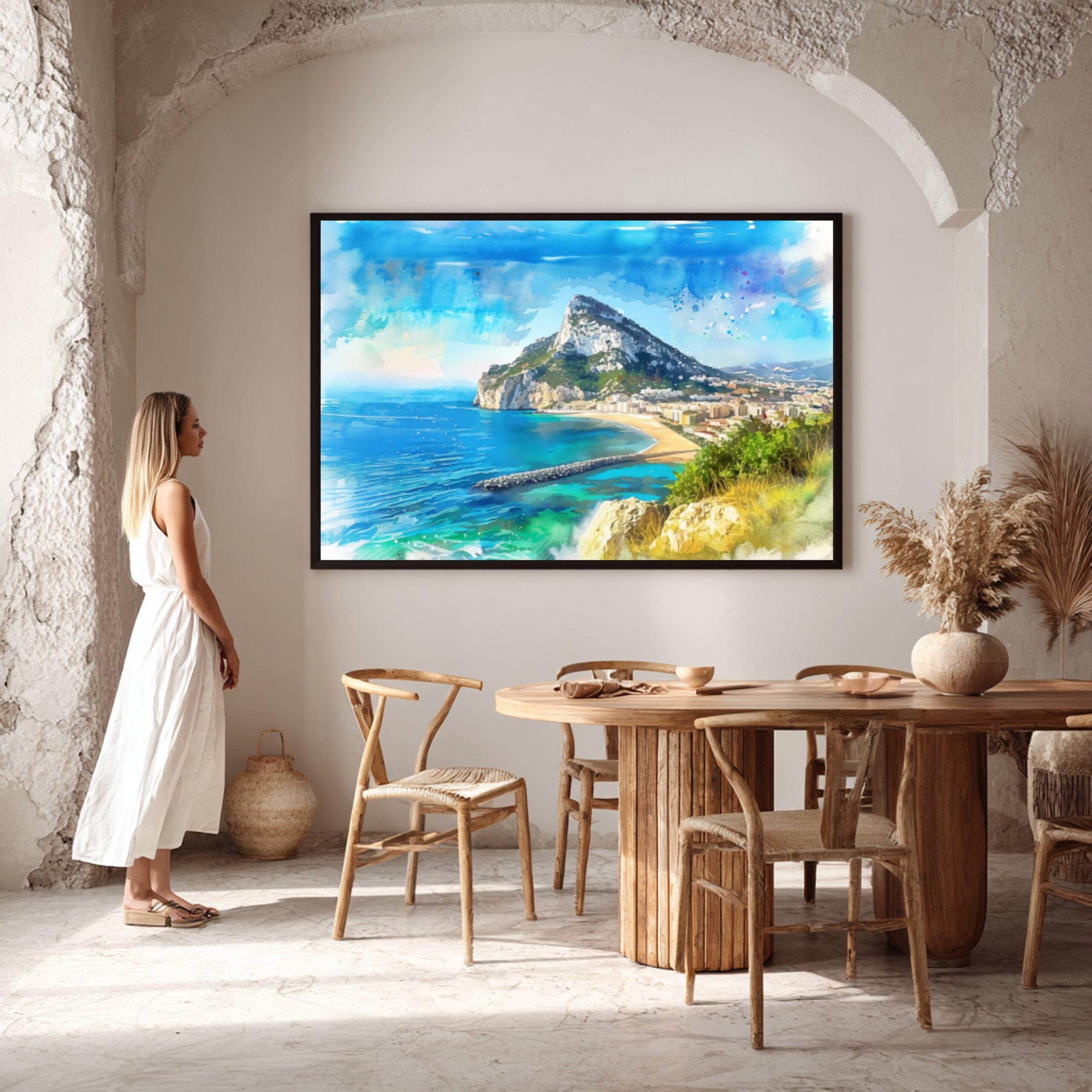 Gibraltar British Overseas Territory Watercolor Print: Travel Art Poster - Image 8
