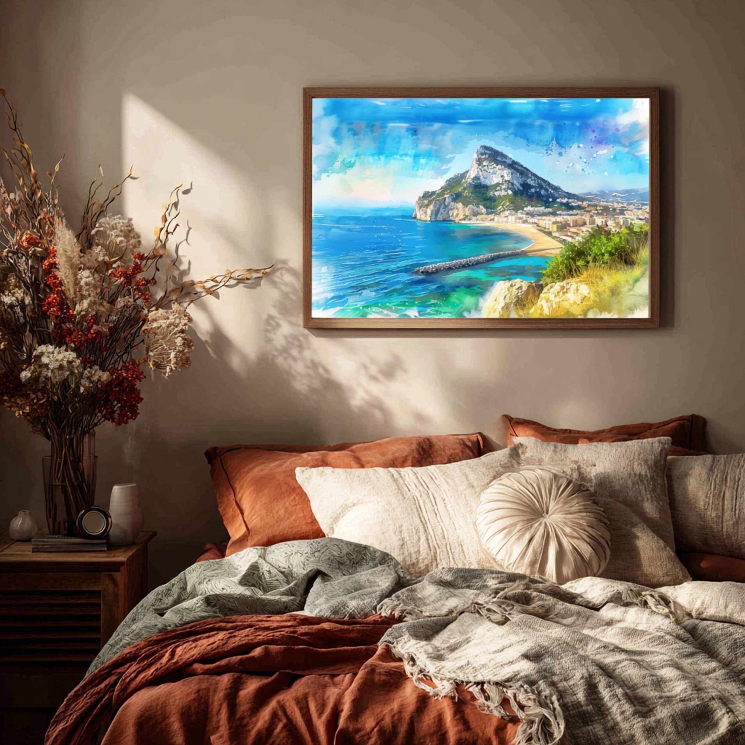 Gibraltar British Overseas Territory Watercolor Print: Travel Art Poster - Image 4