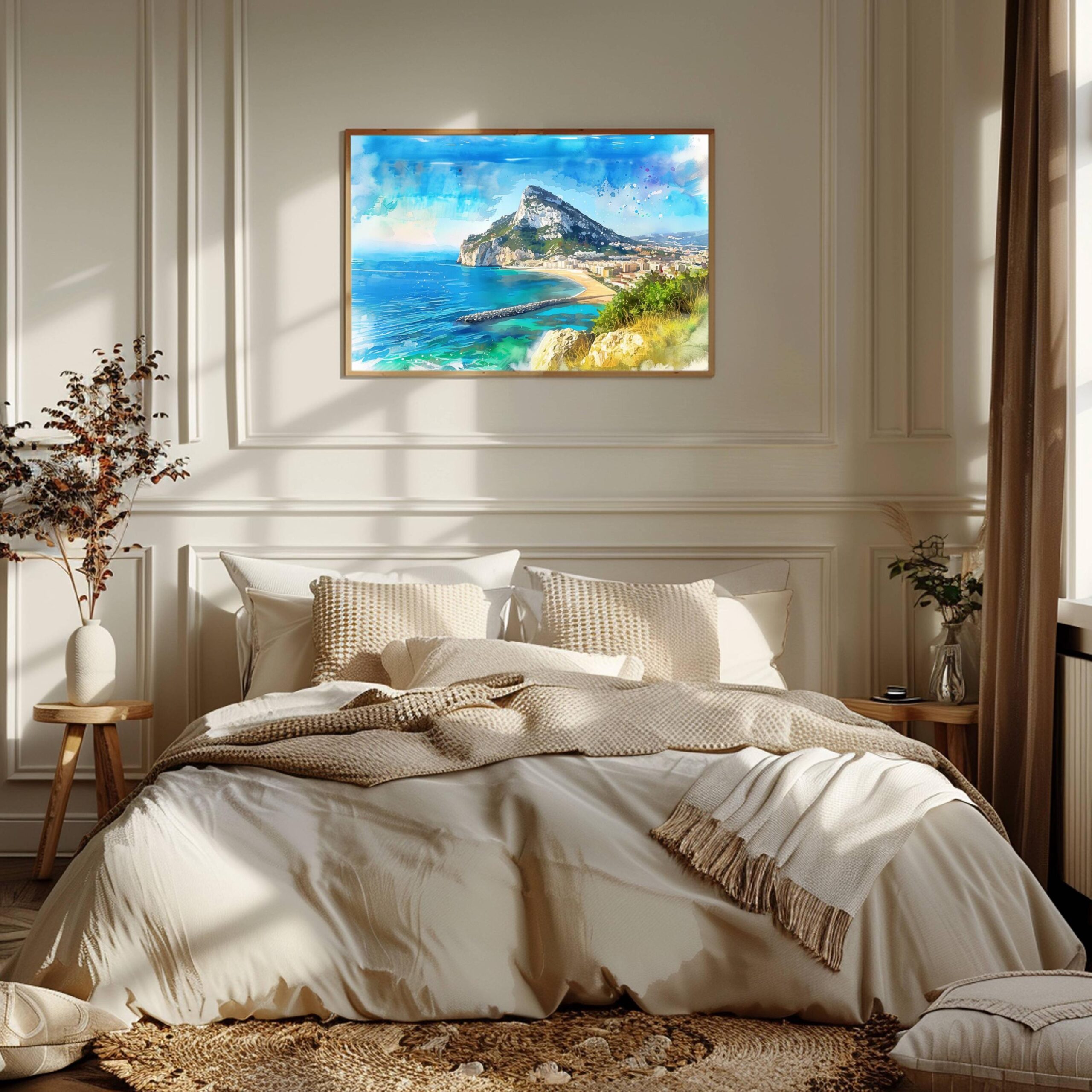 Gibraltar British Overseas Territory Watercolor Print: Travel Art Poster - Image 3