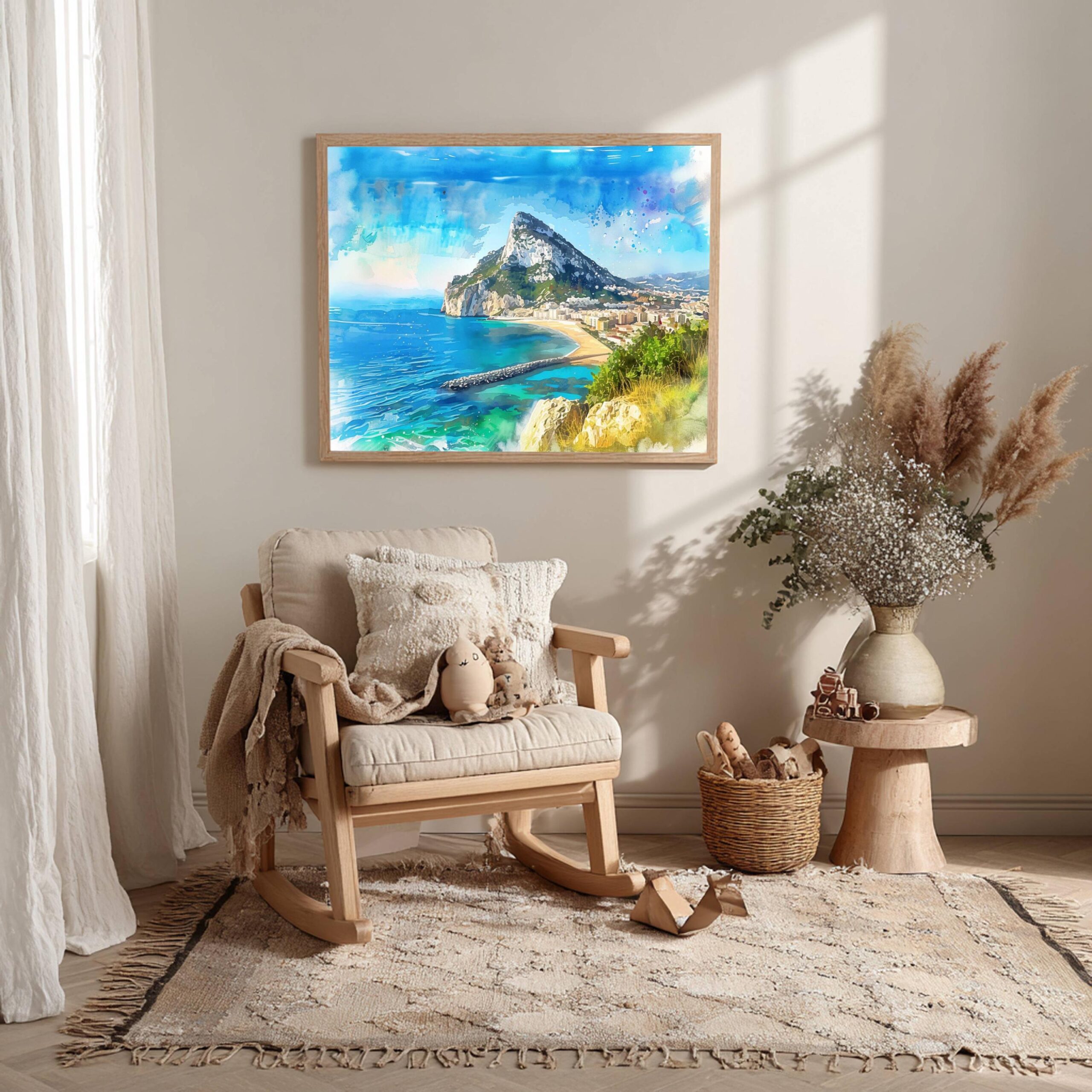 Gibraltar British Overseas Territory Watercolor Print: Travel Art Poster - Image 10