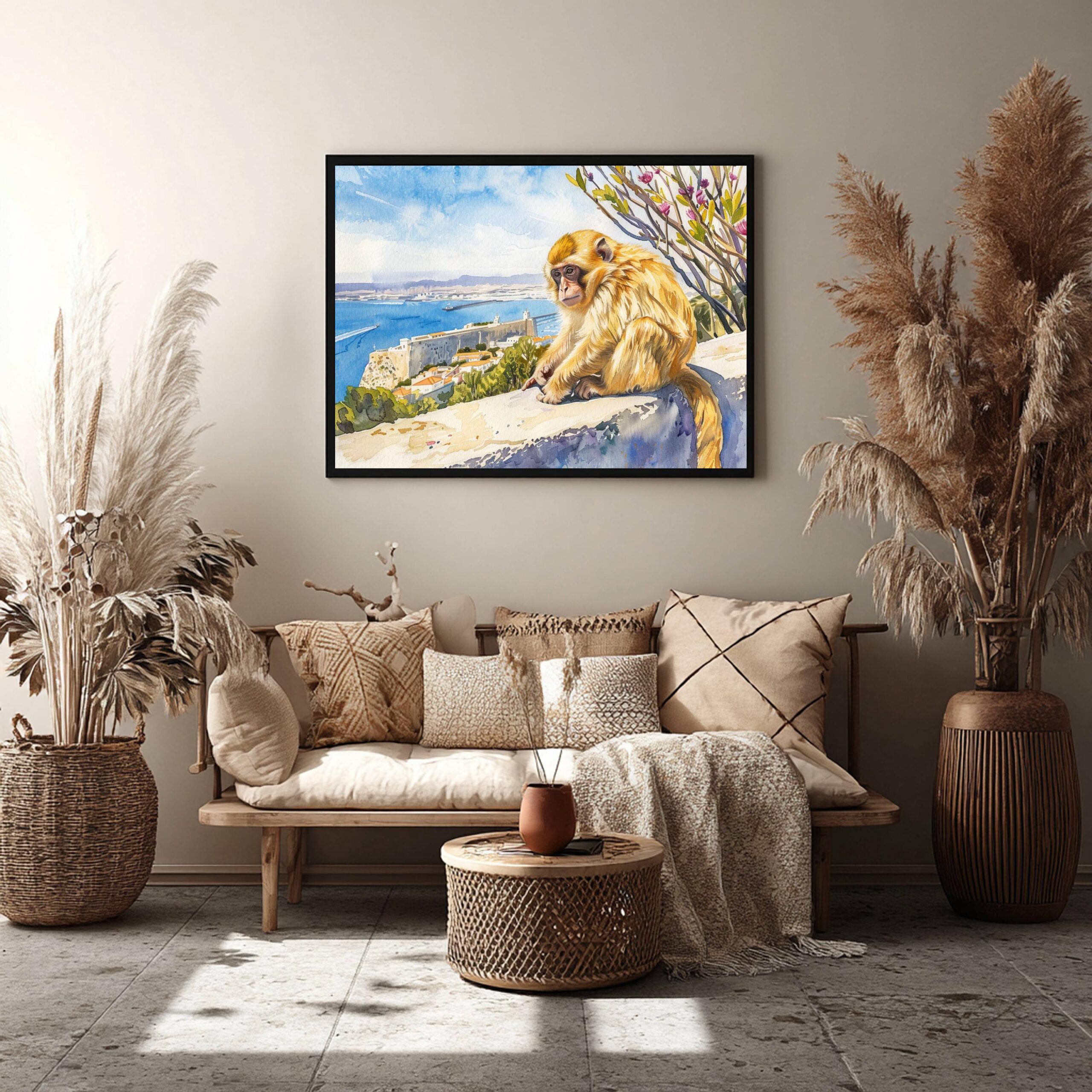 Gibraltar British Overseas Territory Watercolor Print: Travel Art Poster - Image 8