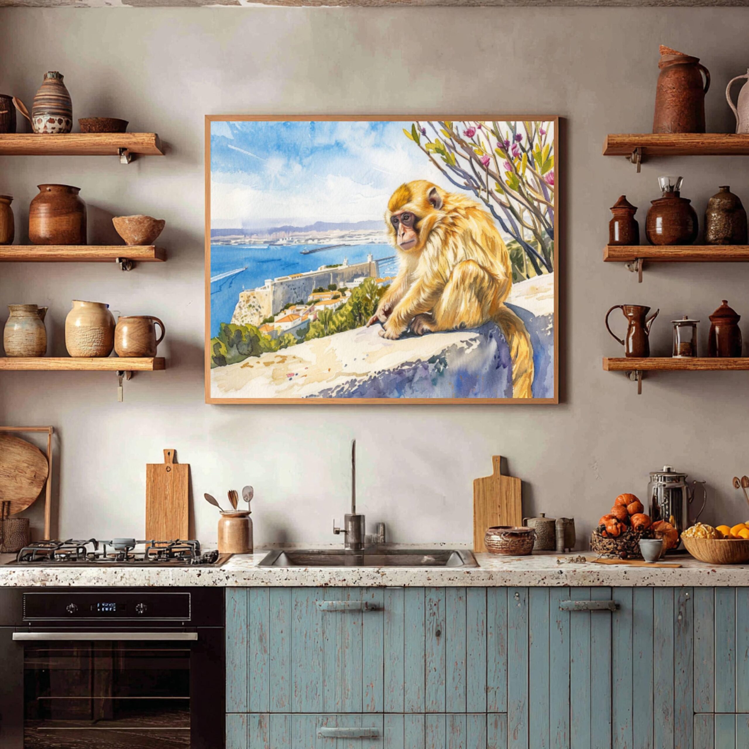 Gibraltar British Overseas Territory Watercolor Print: Travel Art Poster - Image 7