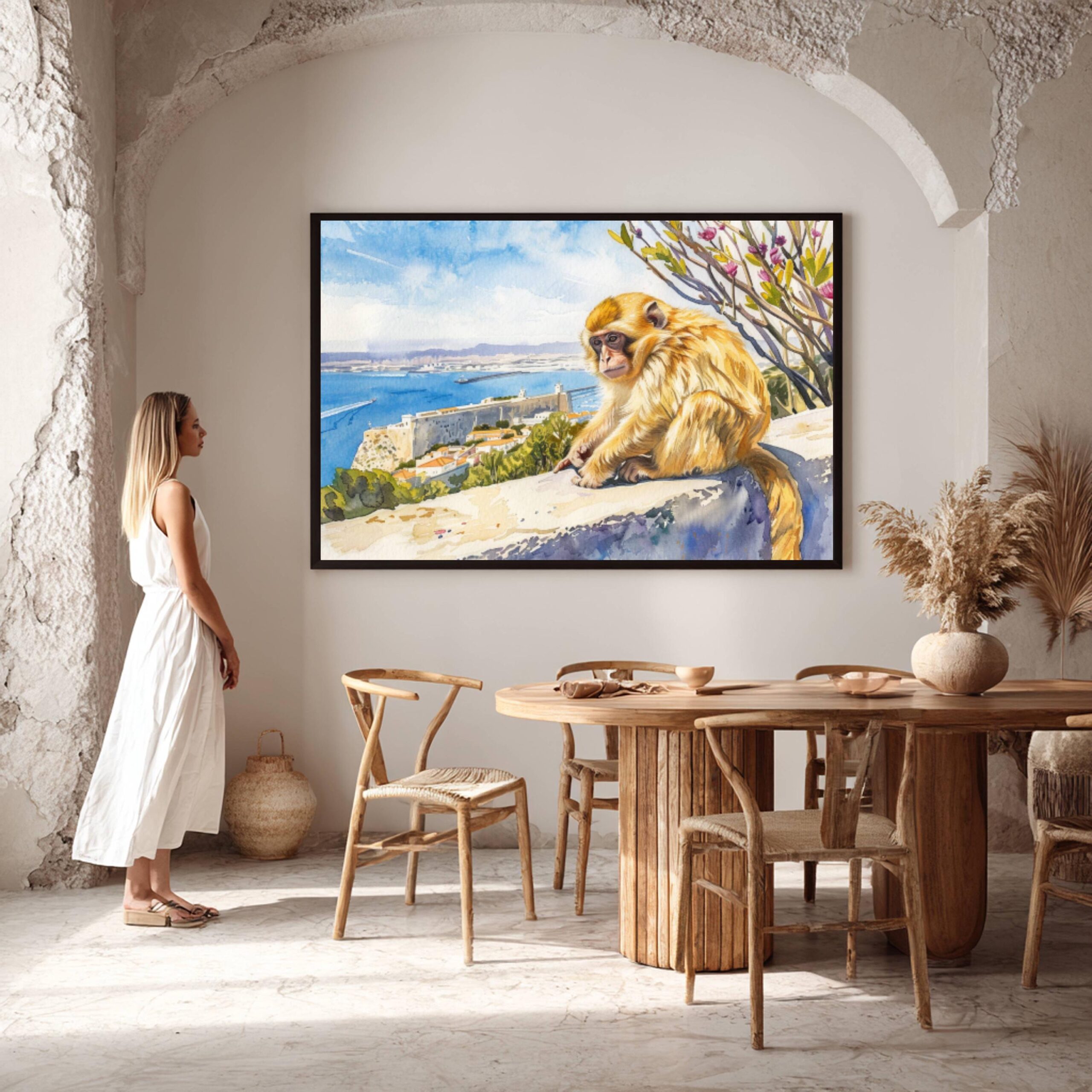 Gibraltar British Overseas Territory Watercolor Print: Travel Art Poster - Image 5